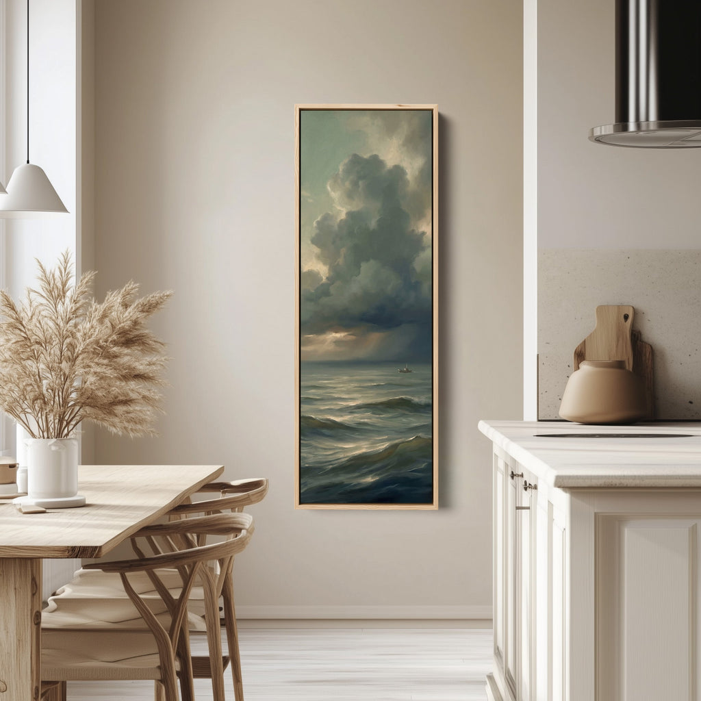 Storm Clouds Wide Framed Canvas Statement Wall Decor Office
