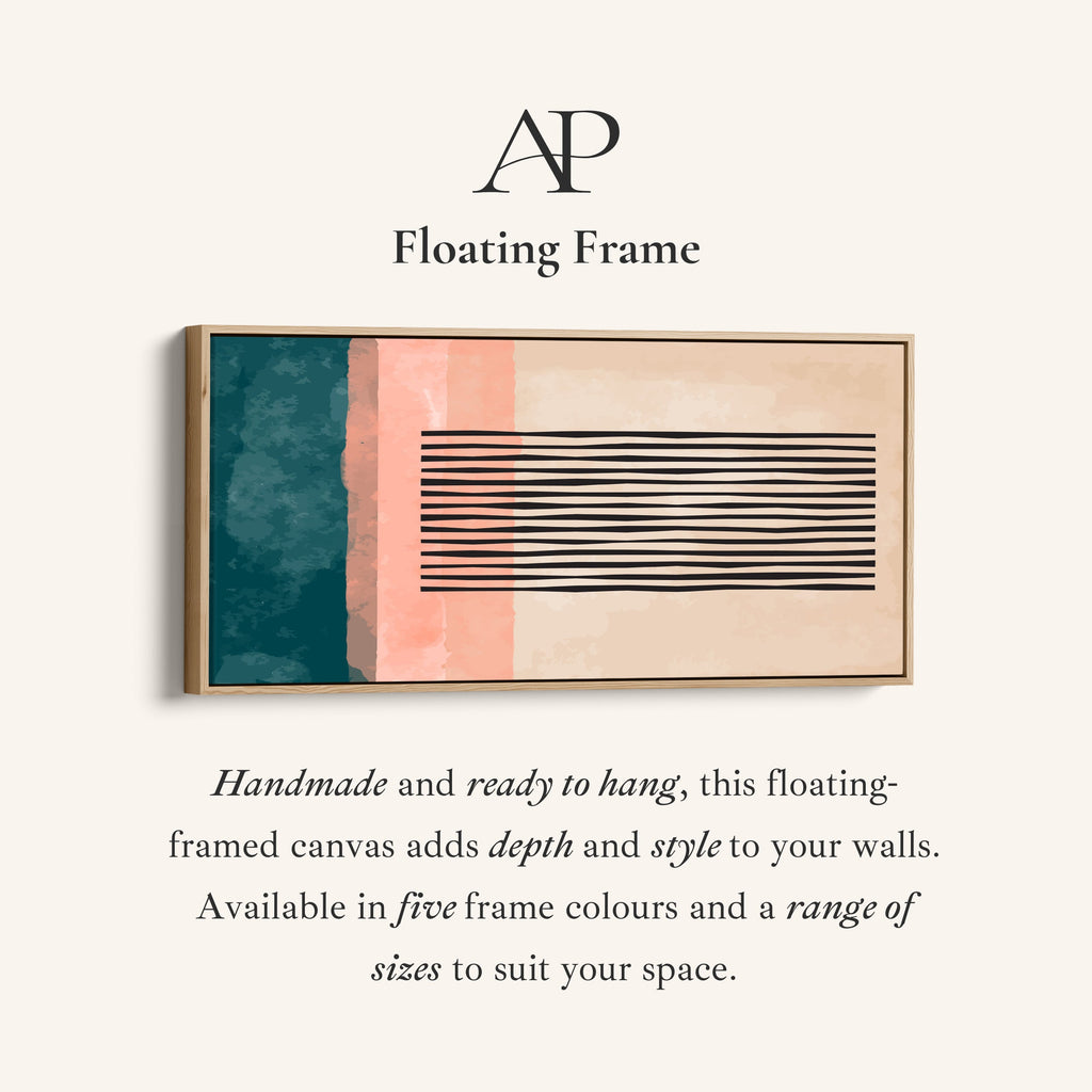 Wide Wall Art Abstract Bands Horizontal Canvas Print For Office