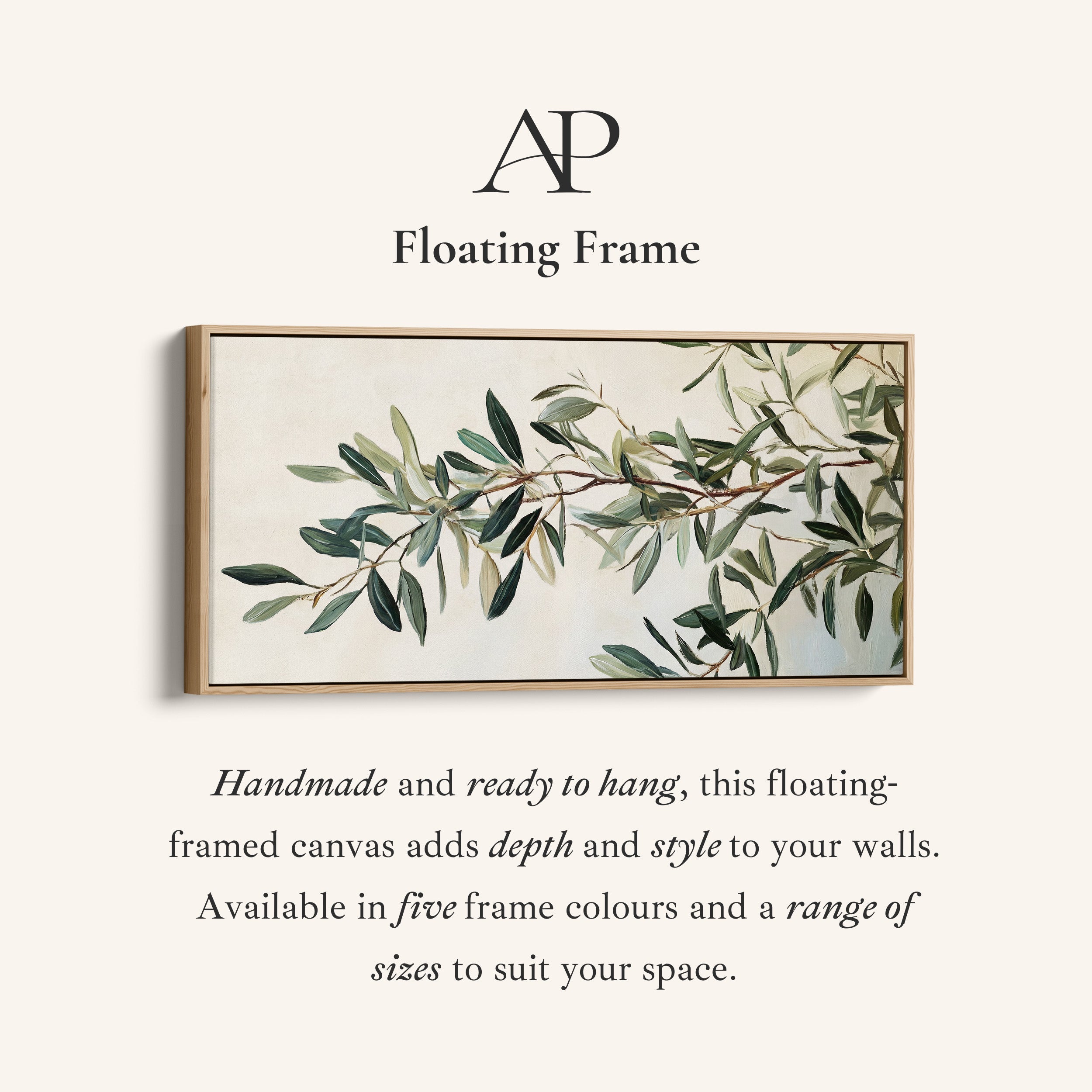 Horizontal Wall Art Olive Branch Oversized Wall Decor For Bedroom