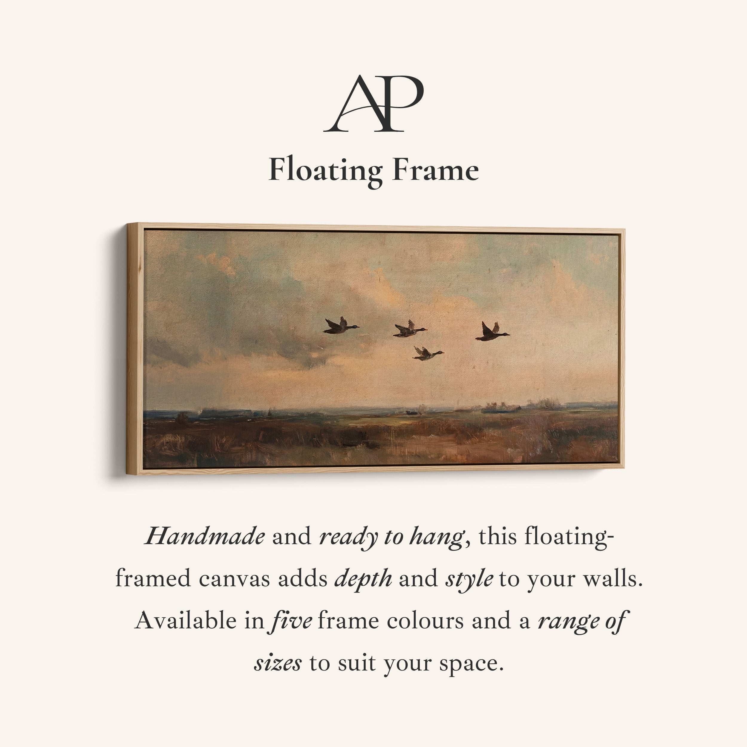 Wide Canvas Flying Ducks Landscape Panoramic Canvas Print For Hallway