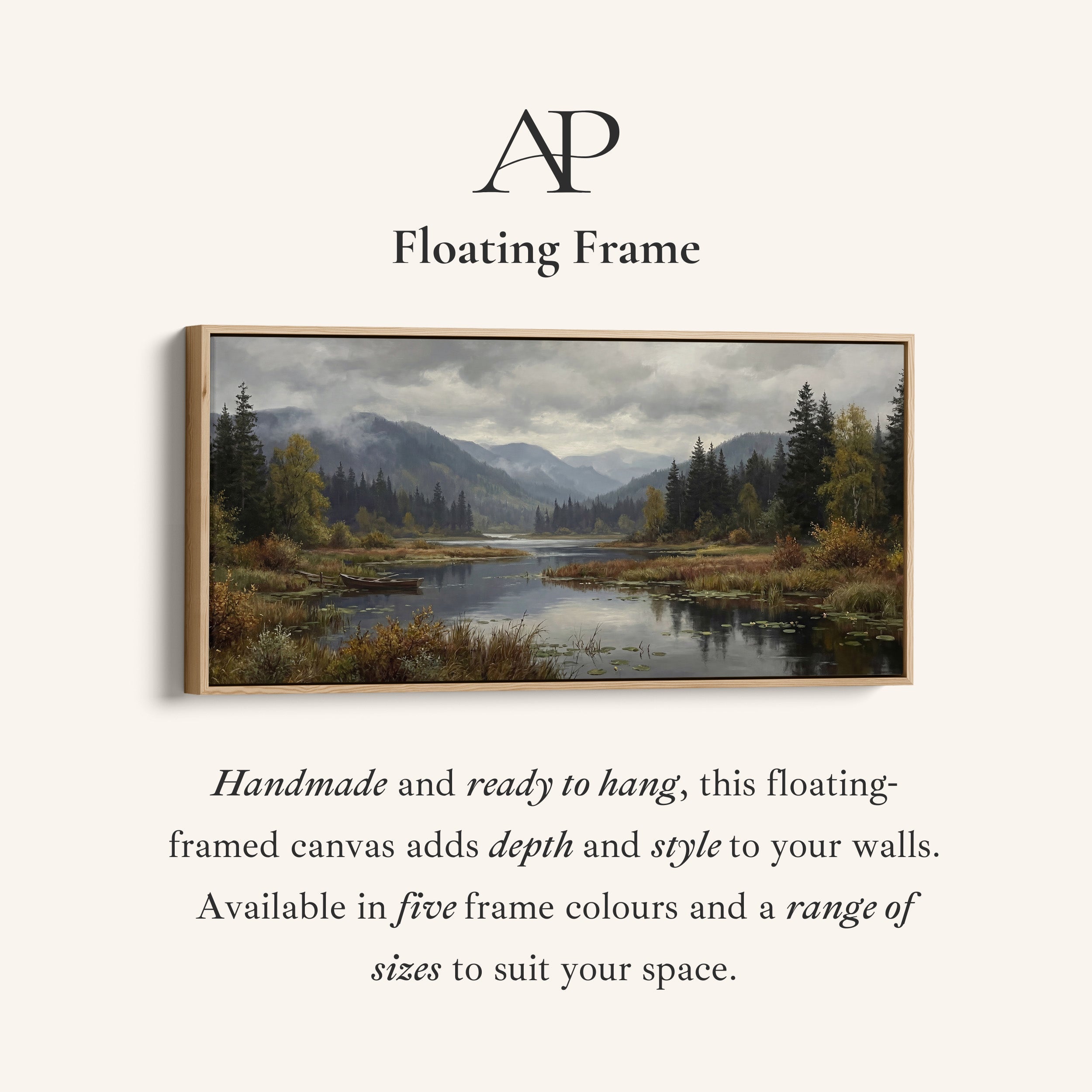 Mountain Lake Above Bed Wall Art Panoramic Canvas Print For Living Room