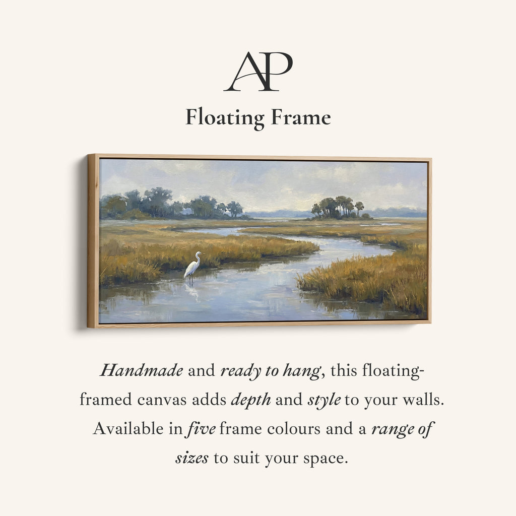 Marshland River Wide Canvas Panoramic Canvas Print For Living Room