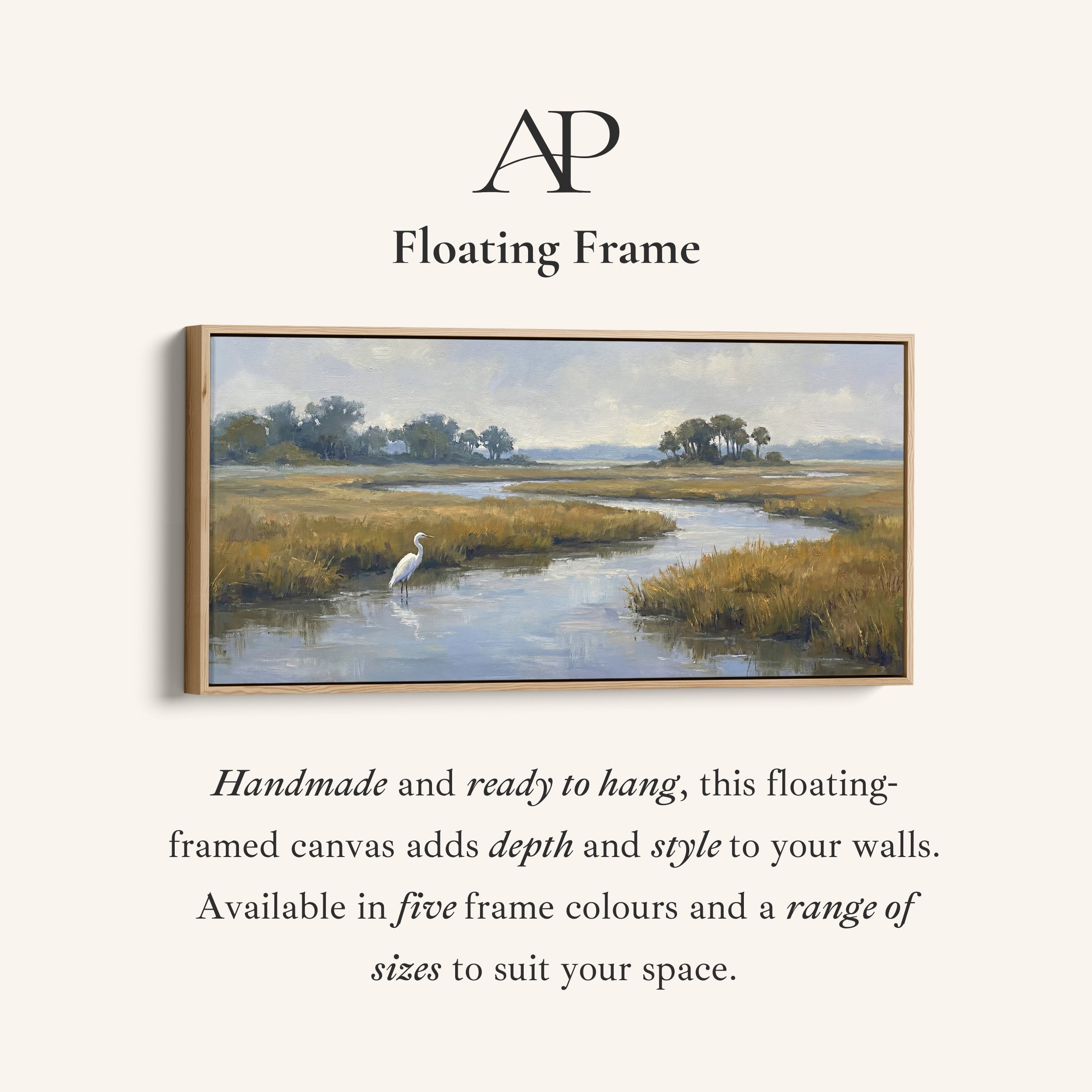 Marshland River Wide Canvas Panoramic Canvas Print For Living Room