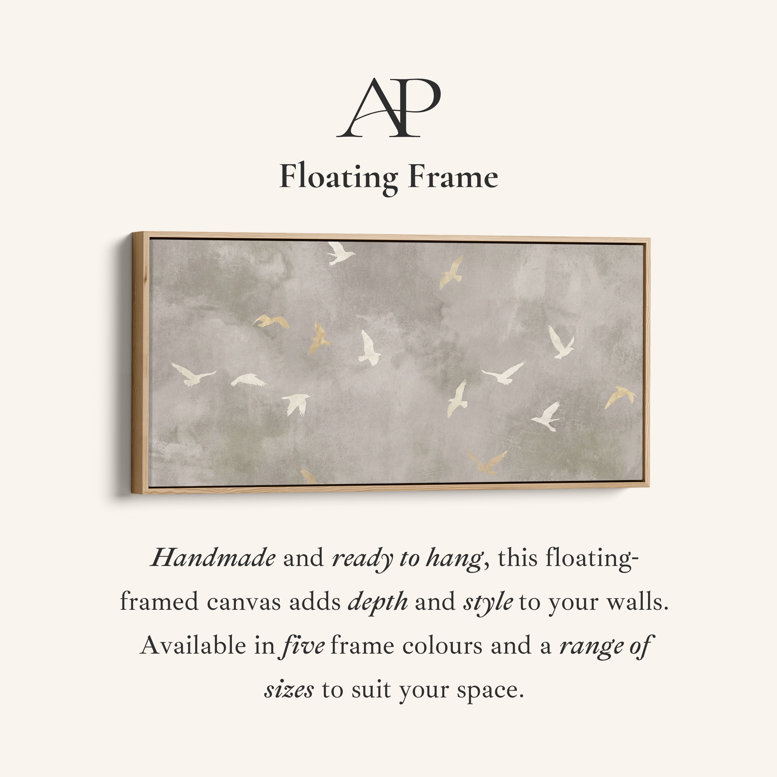 Bird Silhouettes Long Wall Art Horizontal Canvas Print For Hallway