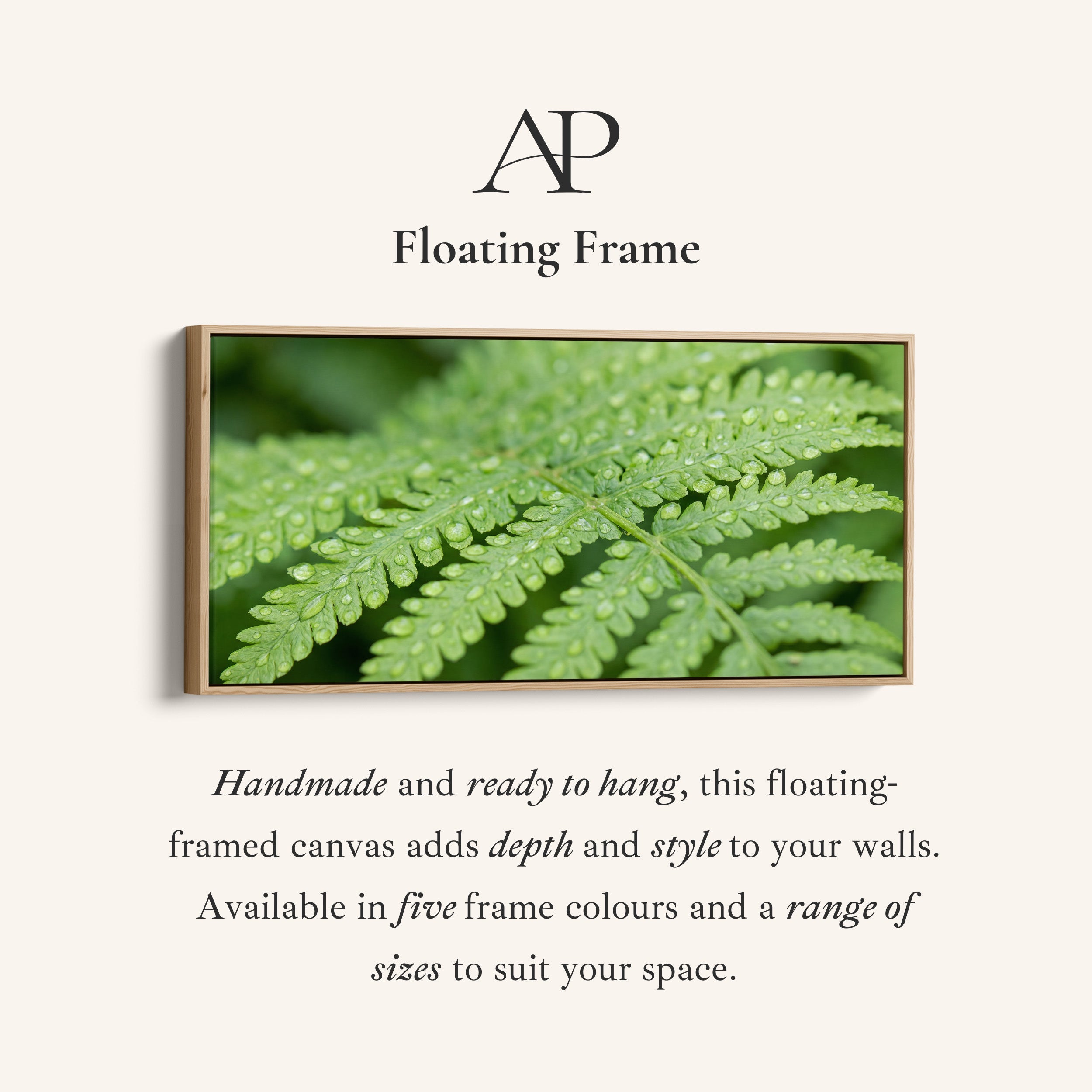 Botanical Detail Horizontal Wall Art Fern Leaf Horizontal Canvas Print For Bedroom