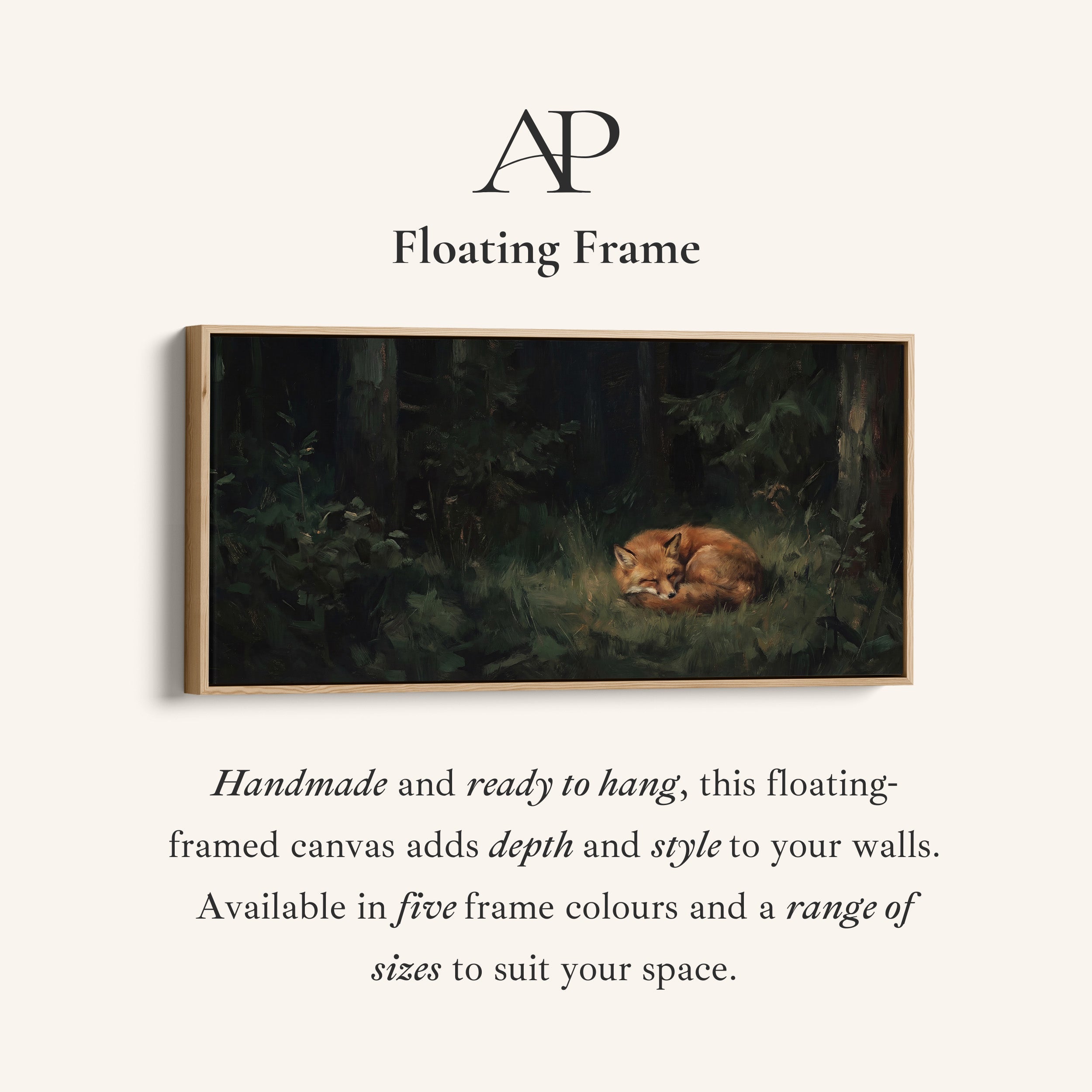 Sleeping Fox Wall Art Panoramic Canvas Print For Bedroom