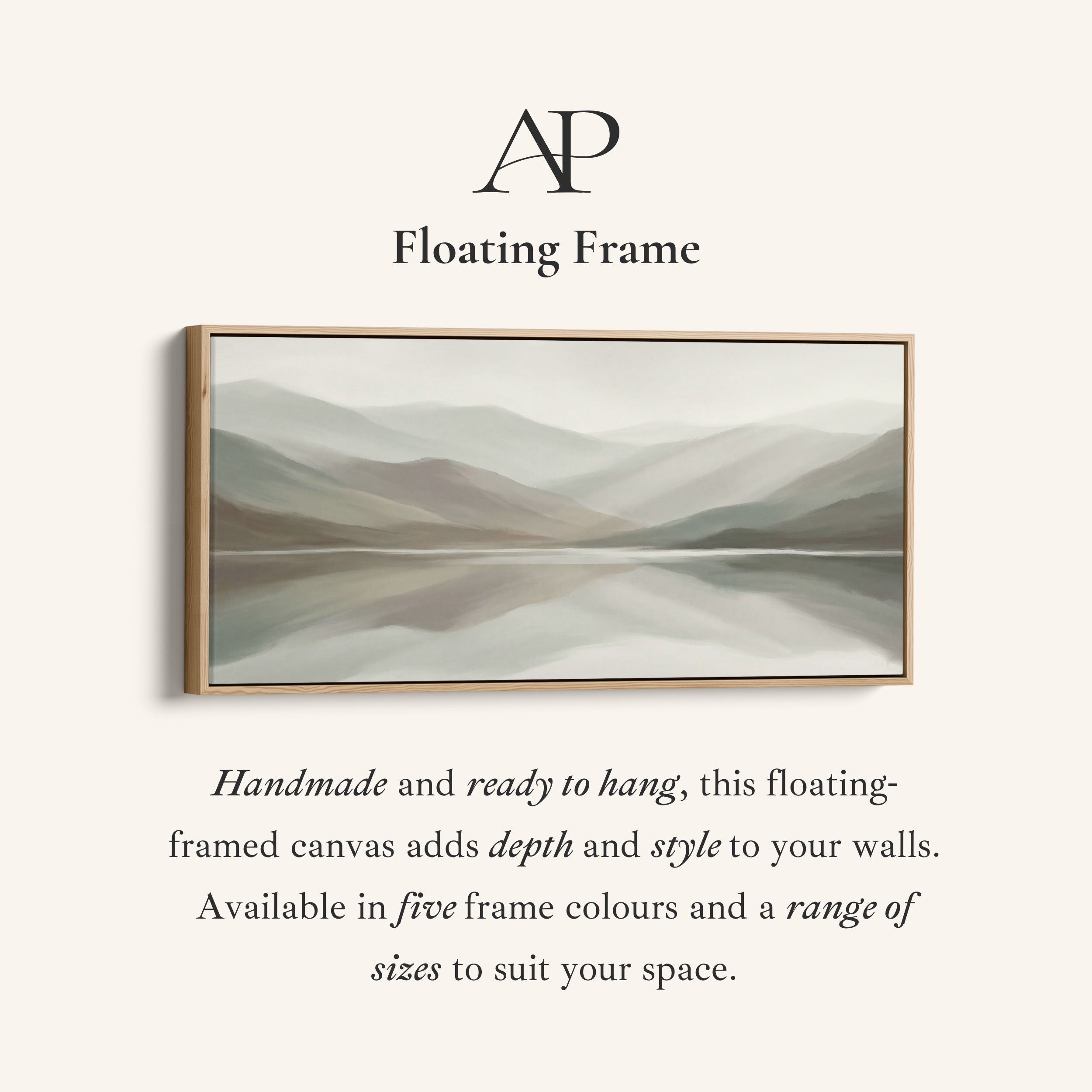 Misty Mountains Above Soft Wall Art Panoramic Canvas Print For Office