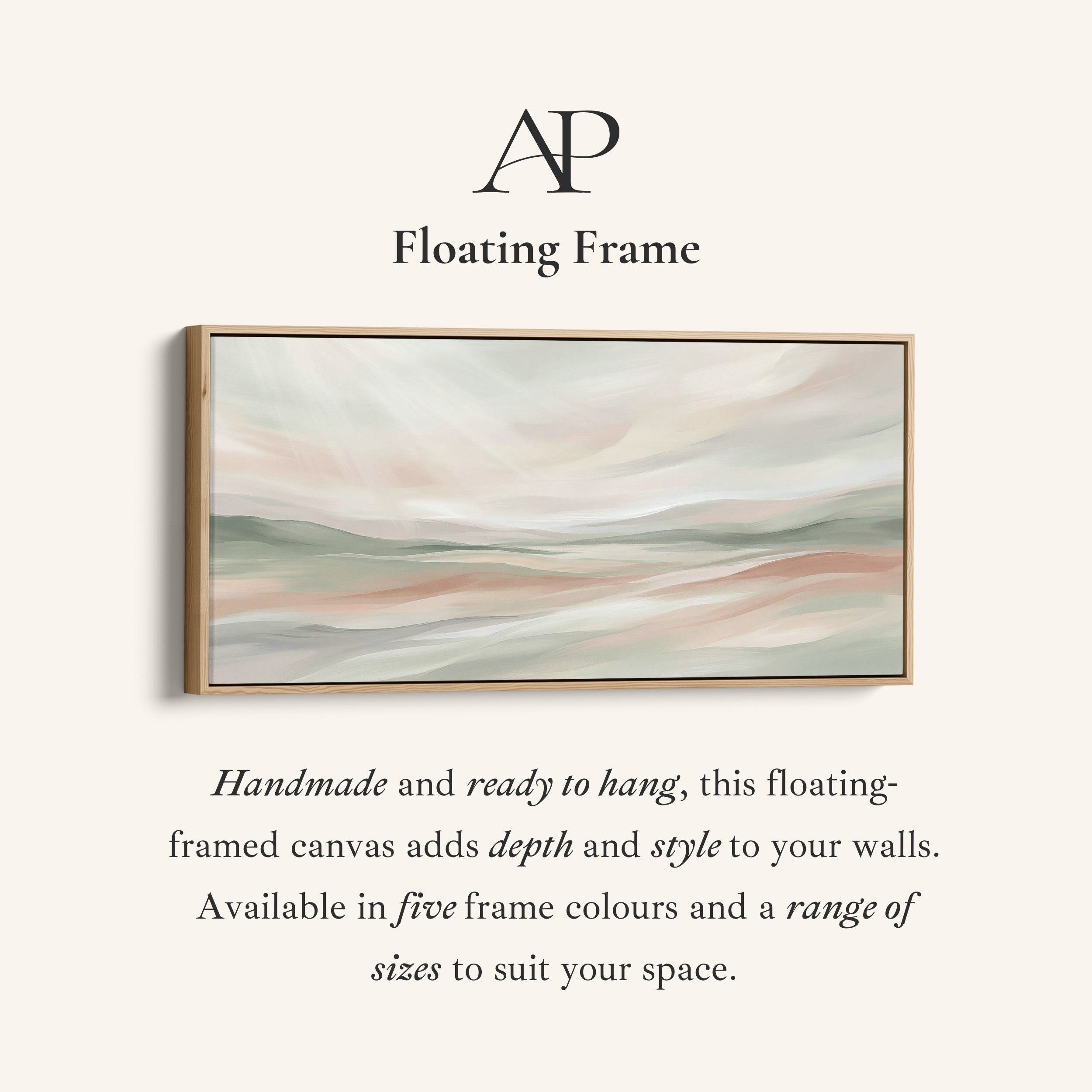 Abstract Pastel Hills Wide Canvas Horizontal Canvas Print For Bedroom