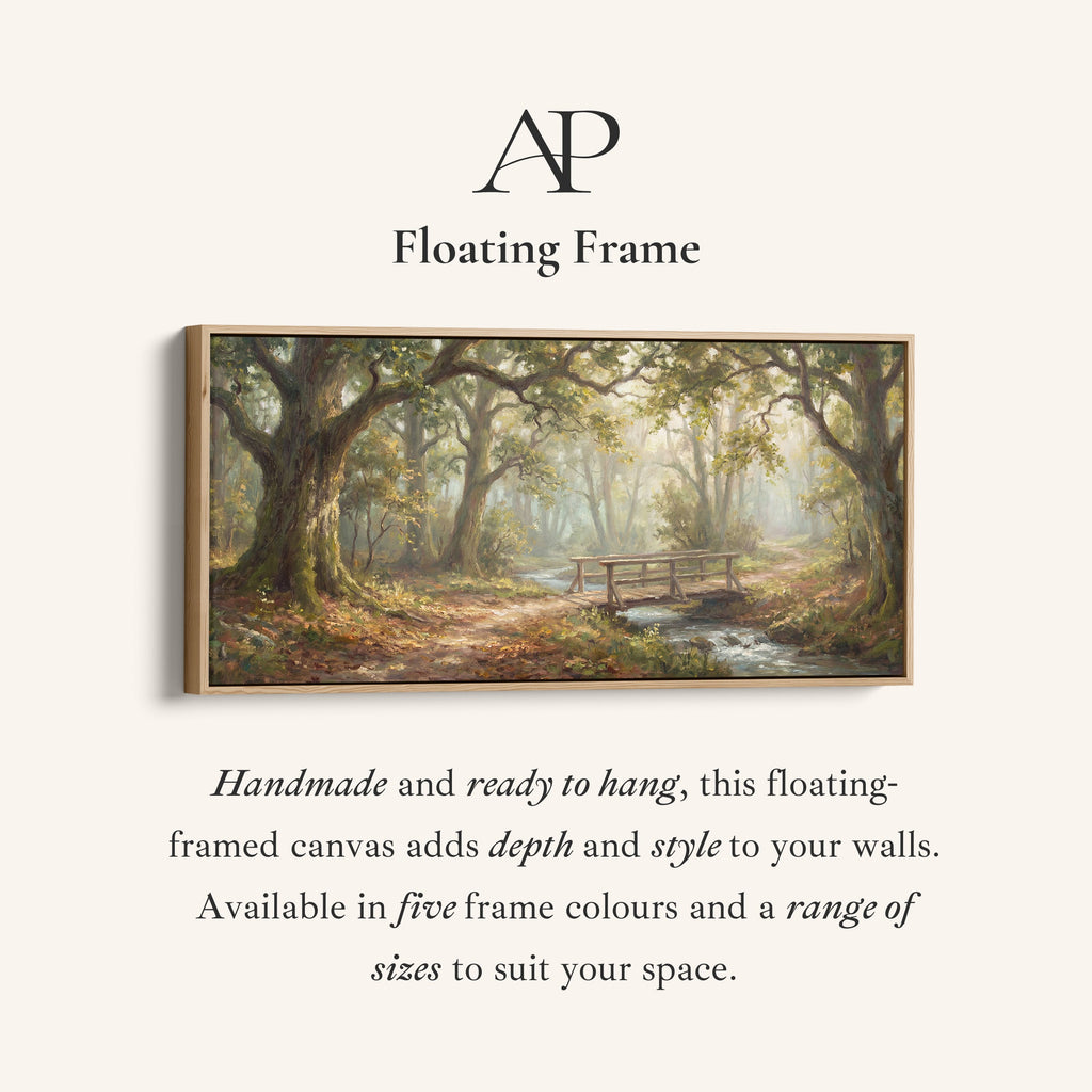 Forest Bridge Wide Framed Canvas Oversized Wall Decor For Living Room