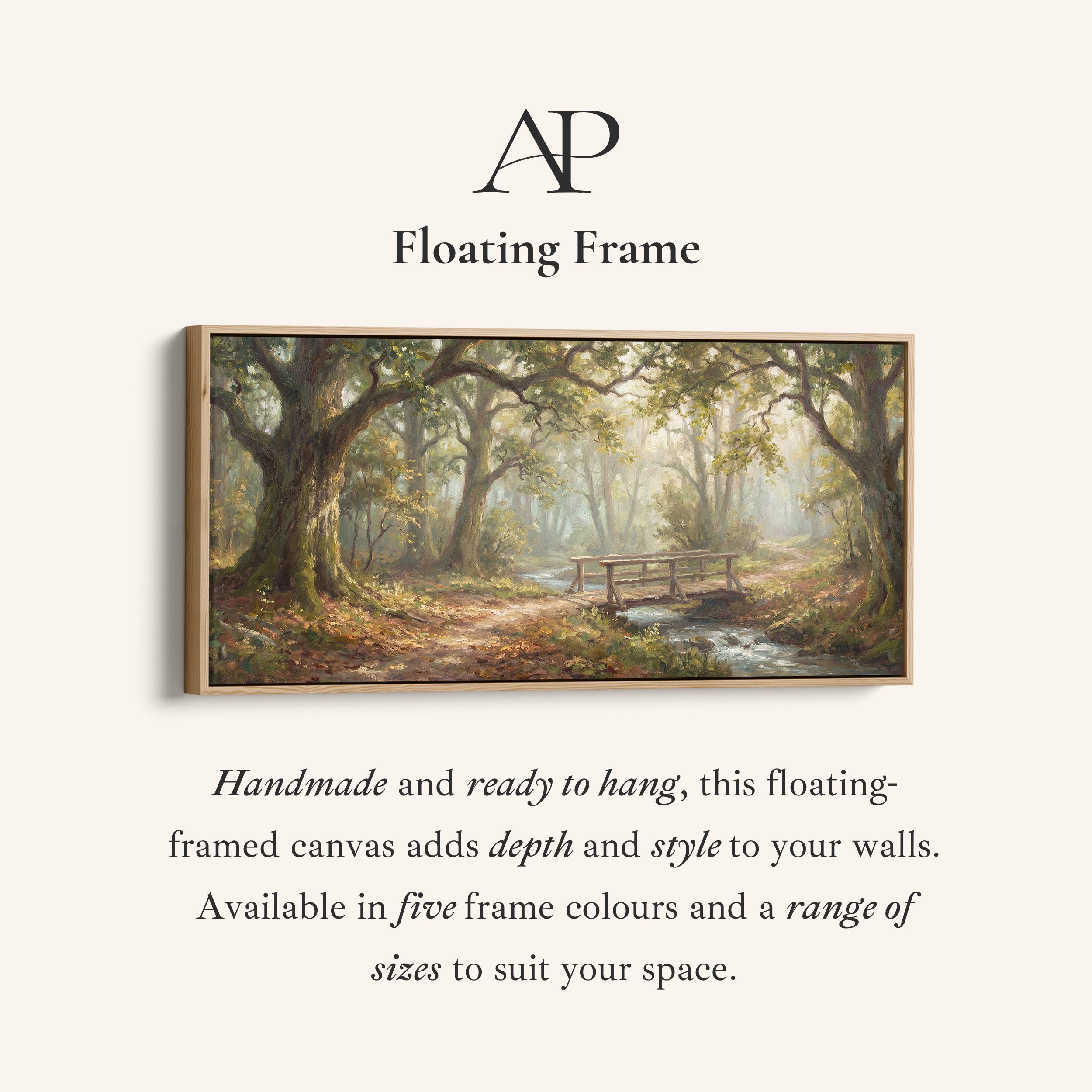 Forest Bridge Wide Framed Canvas Oversized Wall Decor For Living Room