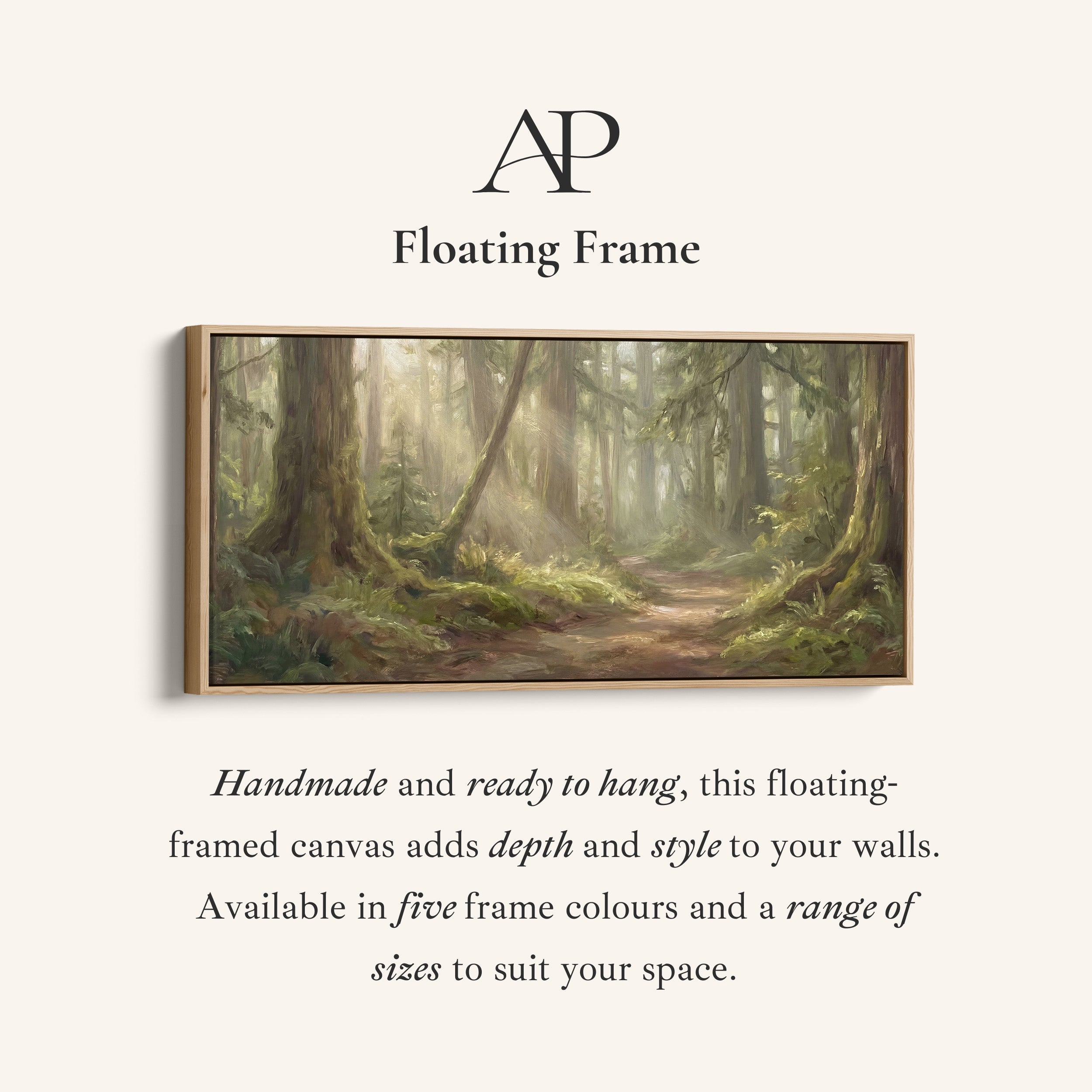 Forest Trail Horizontal Wall Art Panoramic Canvas Print For Bedroom