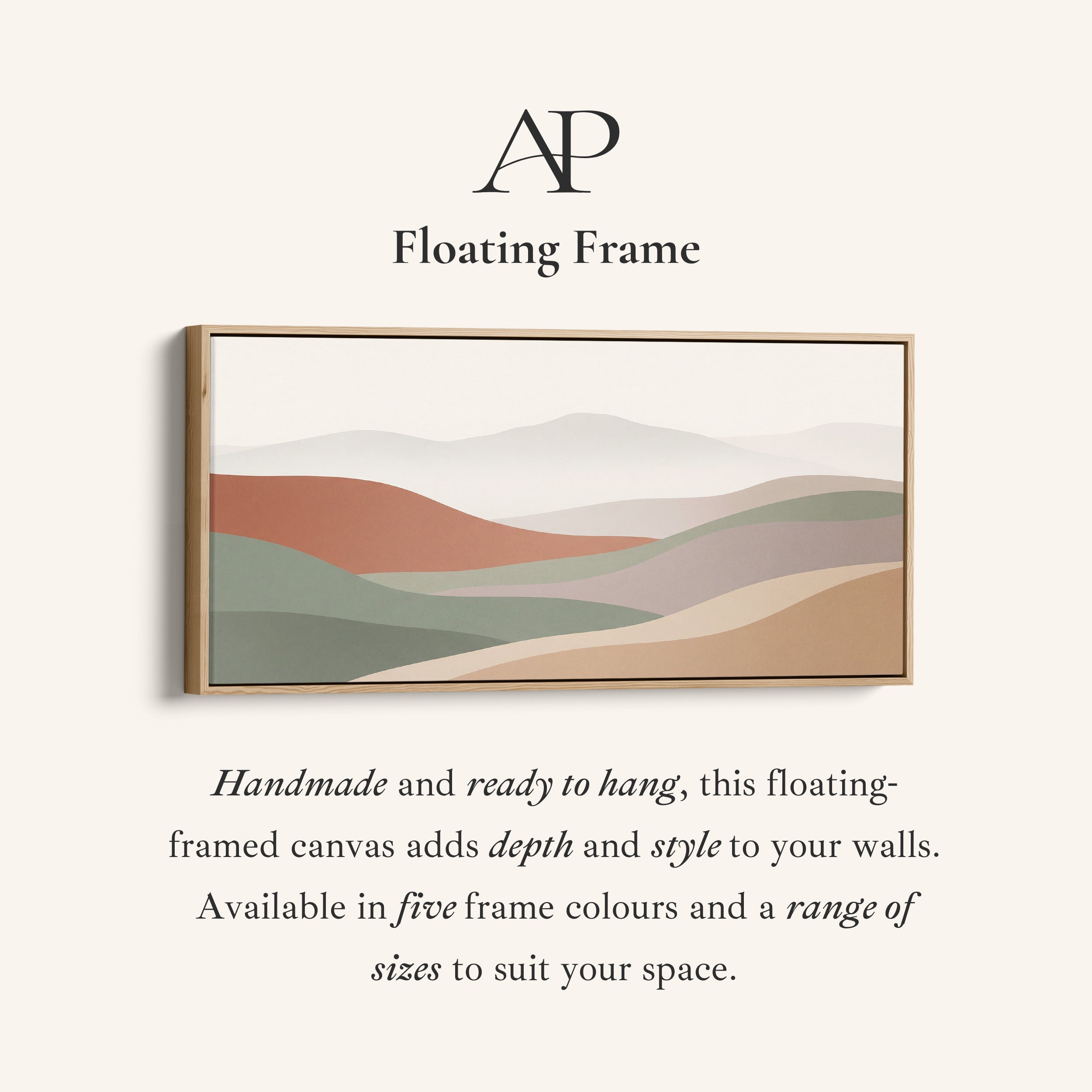 Horizontal Wall Art Layered Abstract Waves Statement Wall Decor Bedroom