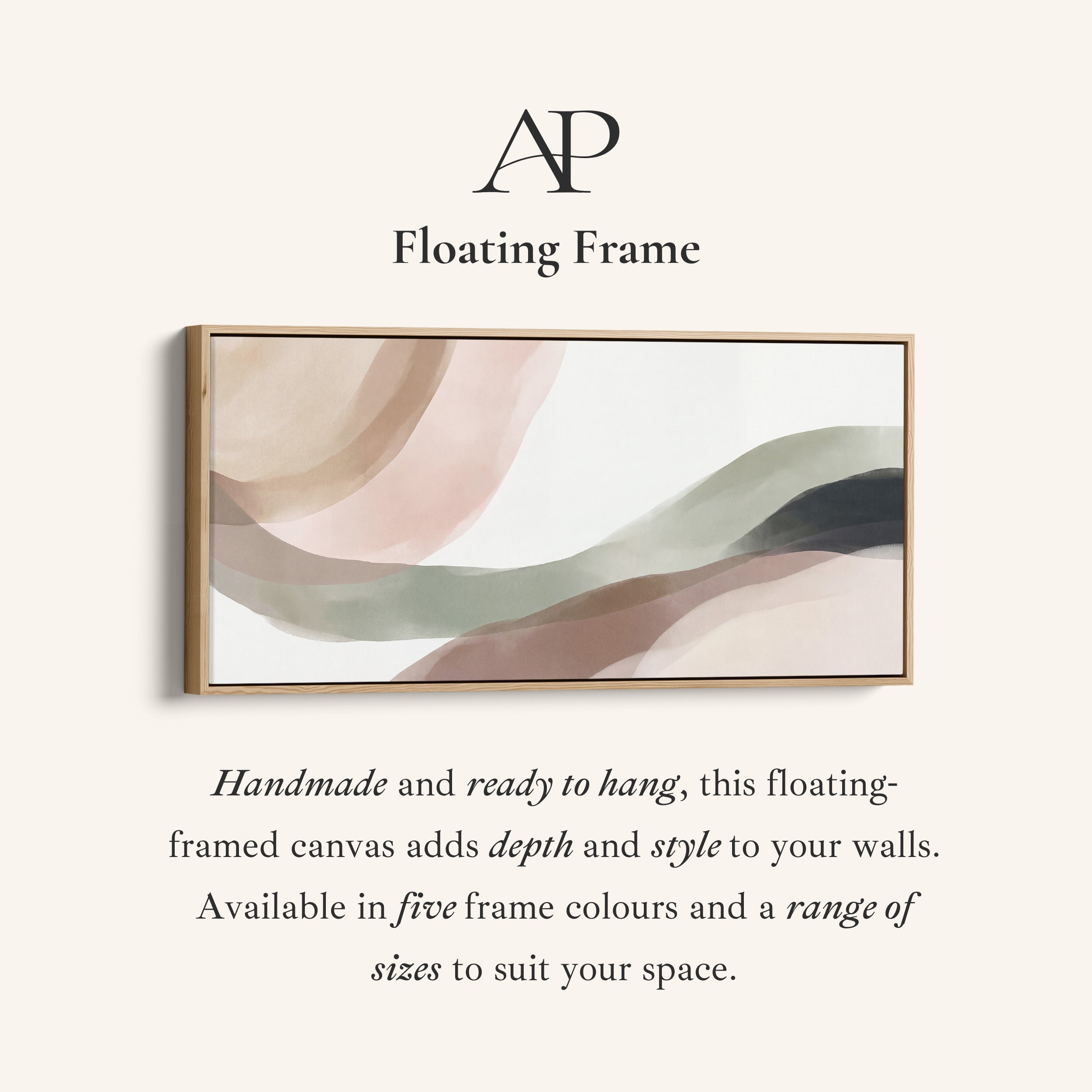 Above Soft Wall Art Abstract Flowing Forms Horizontal Canvas Print Living Room