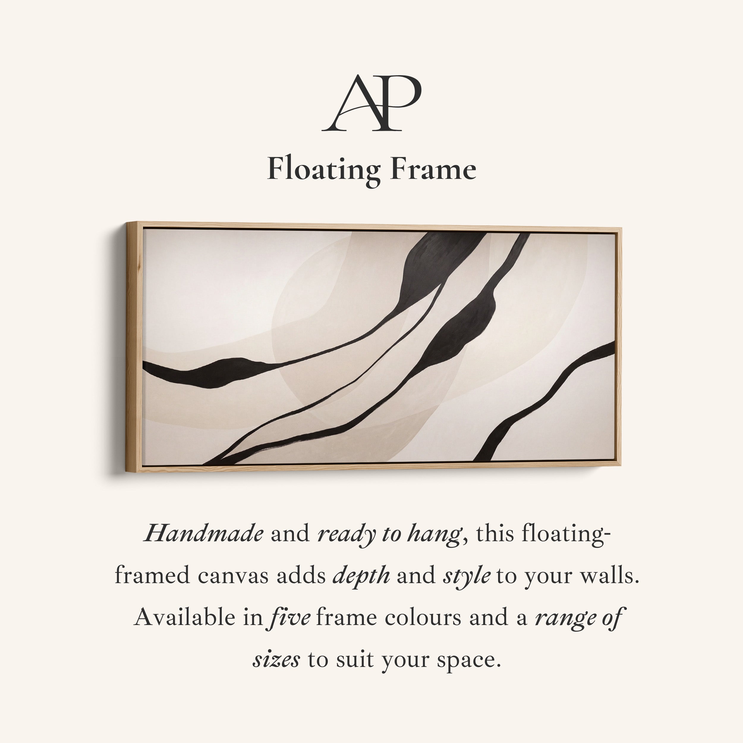 Bedroom Wall Art Black Organic Lines Extra Wide Canvas Office