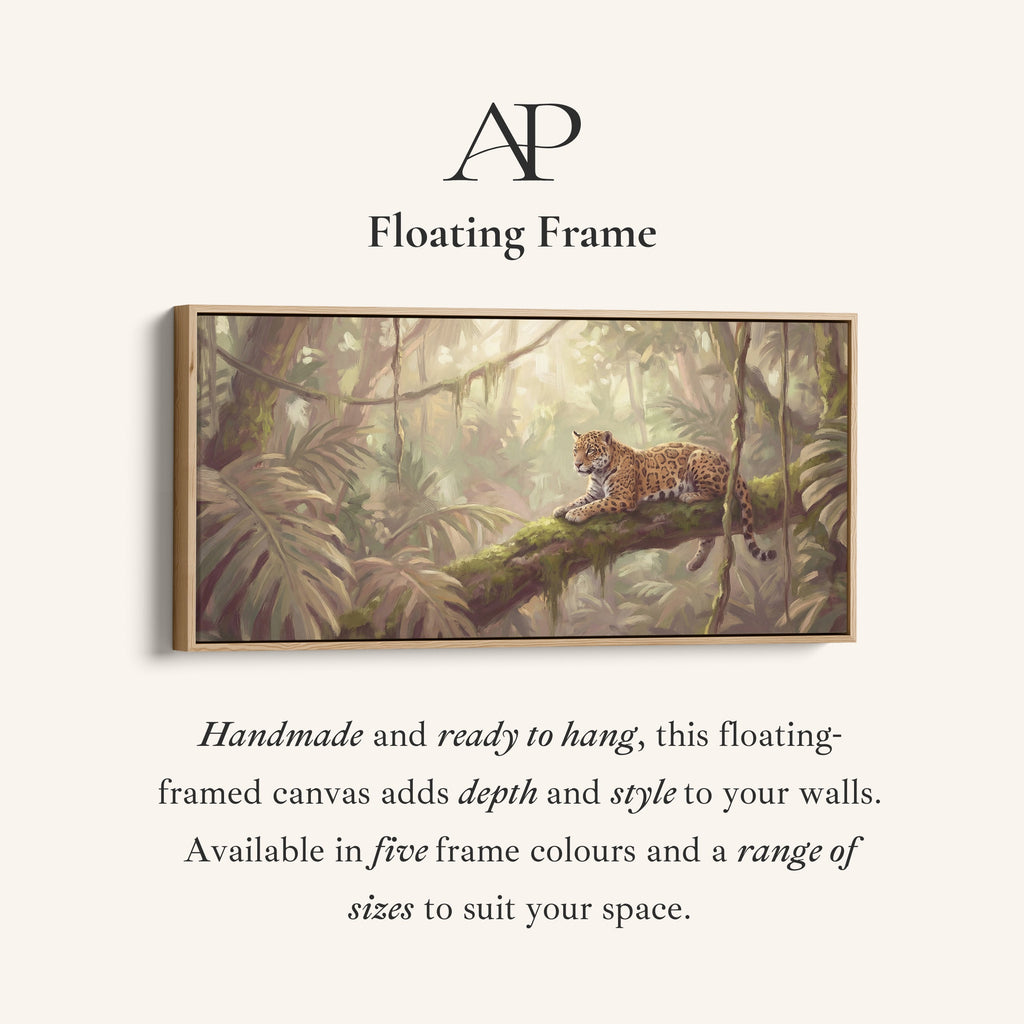 Wide Framed Canvas Leopard In Jungle Extra Wide Canvas Living Room