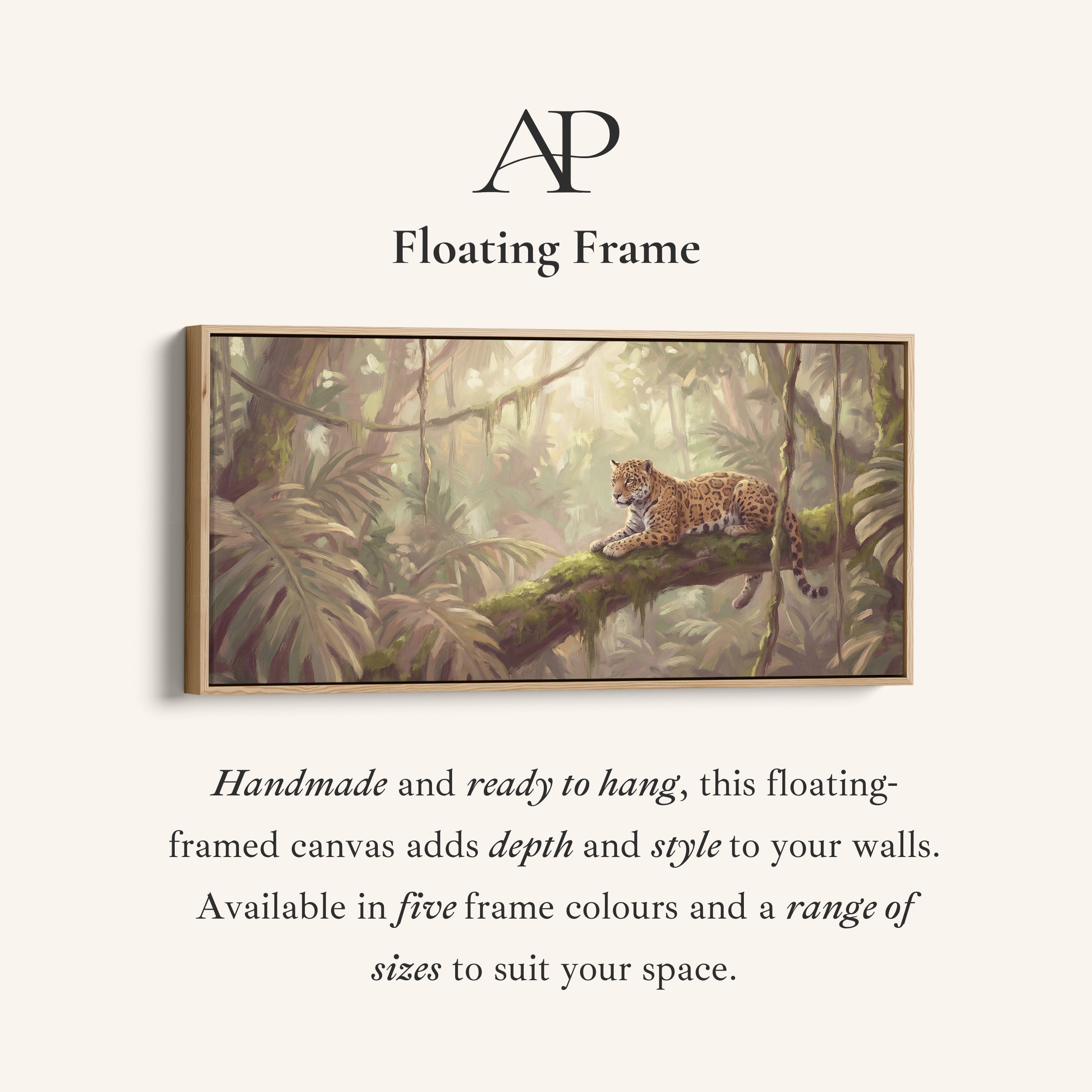 Wide Framed Canvas Leopard In Jungle Extra Wide Canvas Living Room