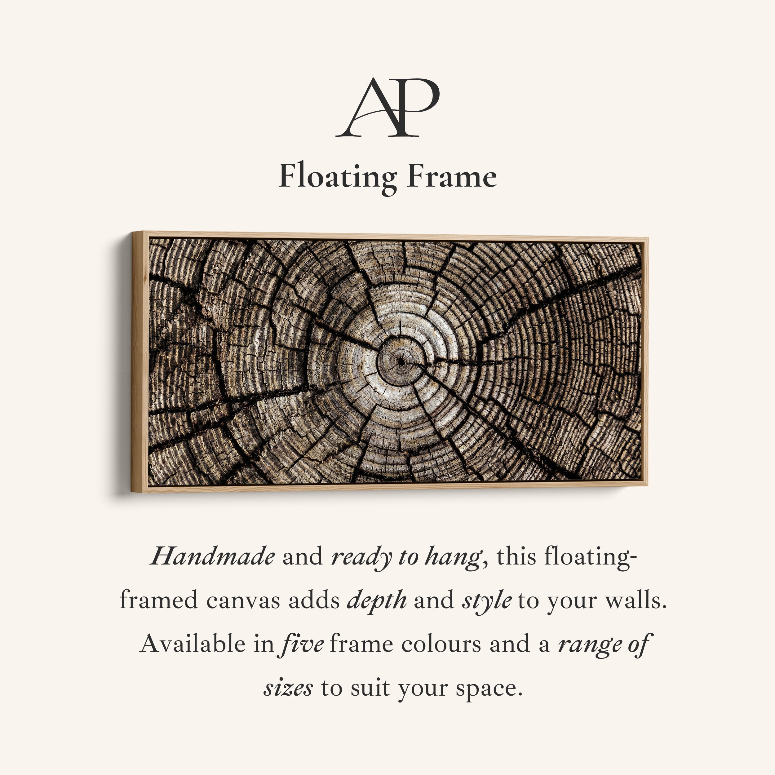 Tree Trunk Rings Large Wall Art Horizontal Canvas Print For Office