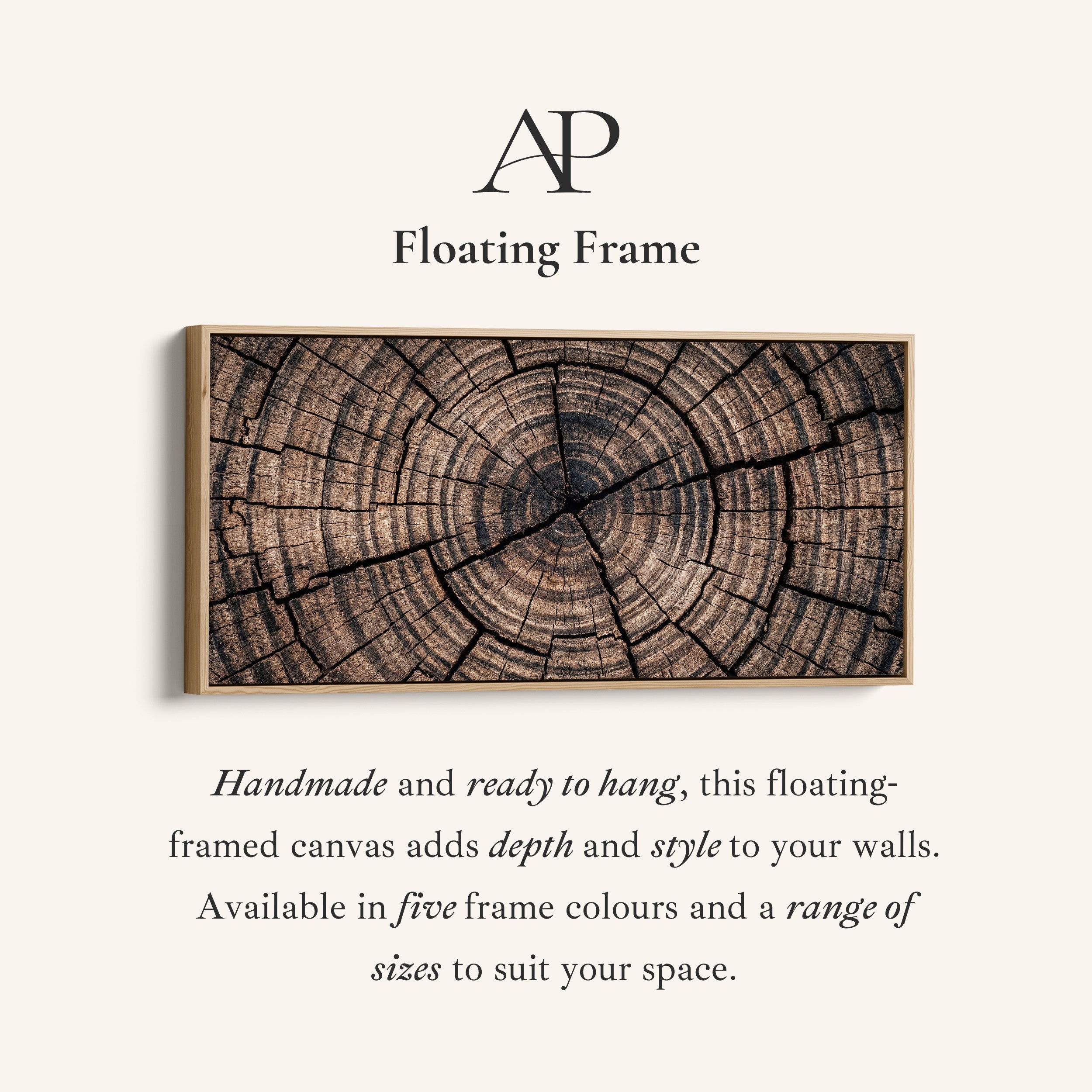 Cracked Tree Stump Panoramic Wall Art Oversized Wall Decor For Office