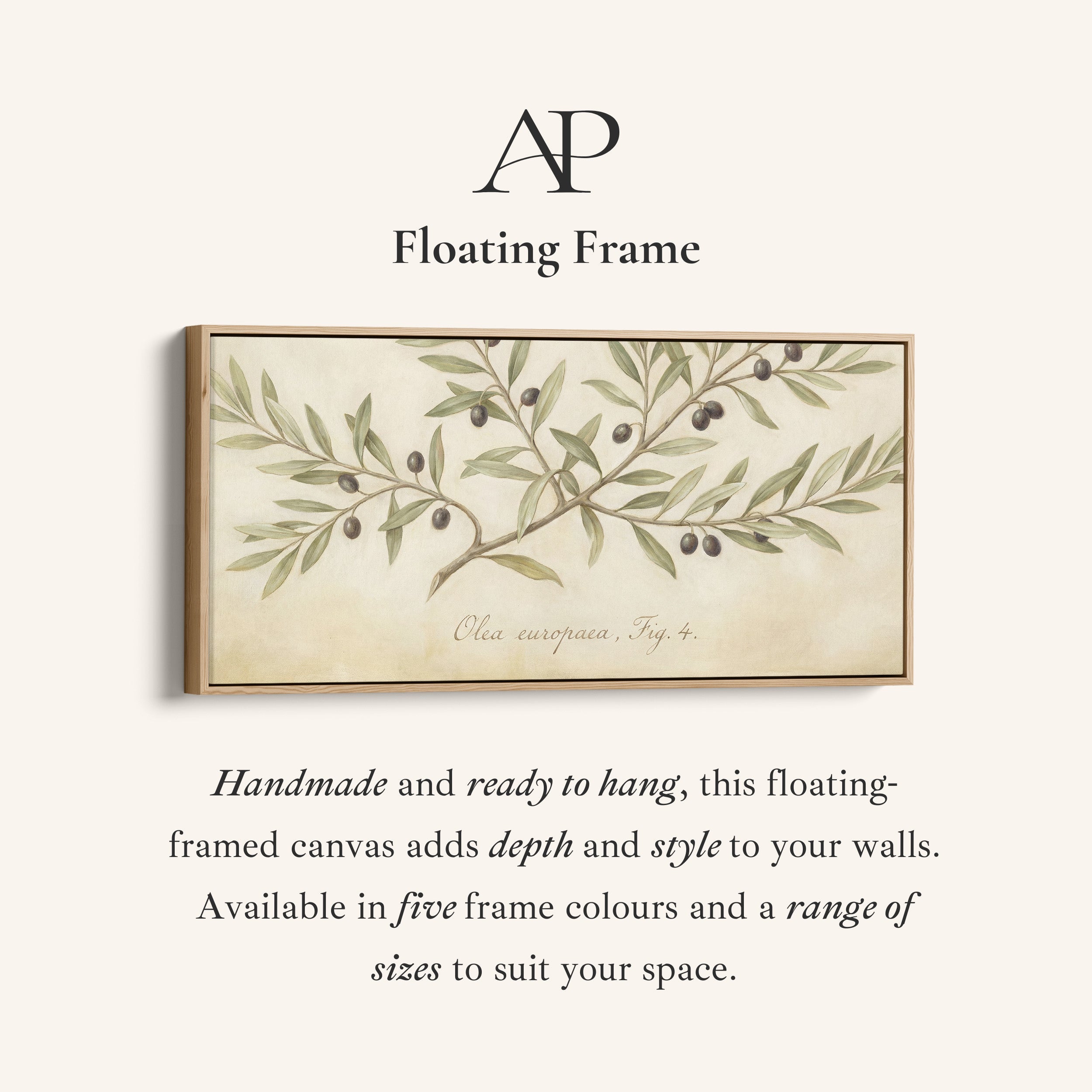 Olive Branch above bed wall art Horizontal Canvas Print For Kitchen
