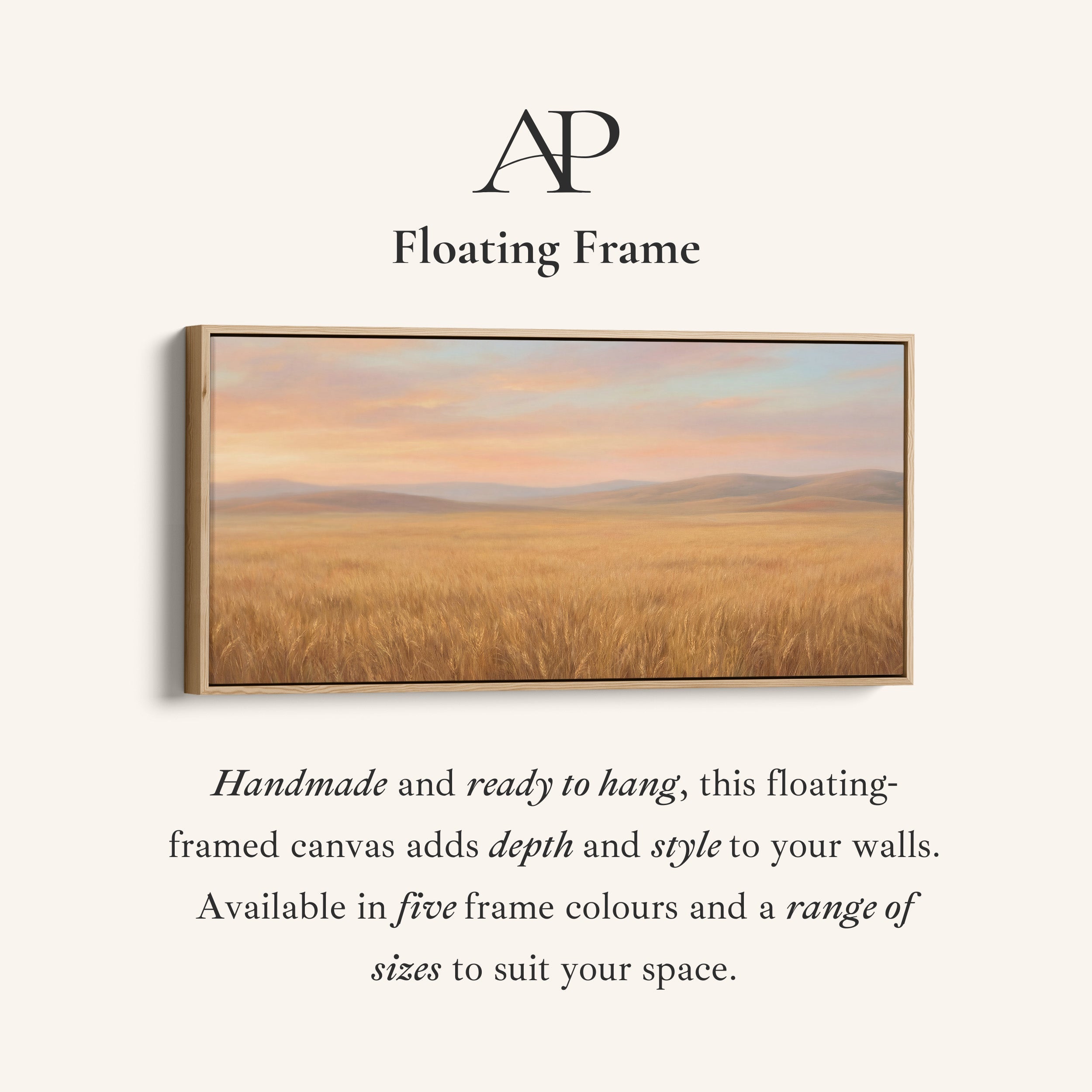 Golden Wheat Field above soft wall art Panoramic Canvas Print For Living Room
