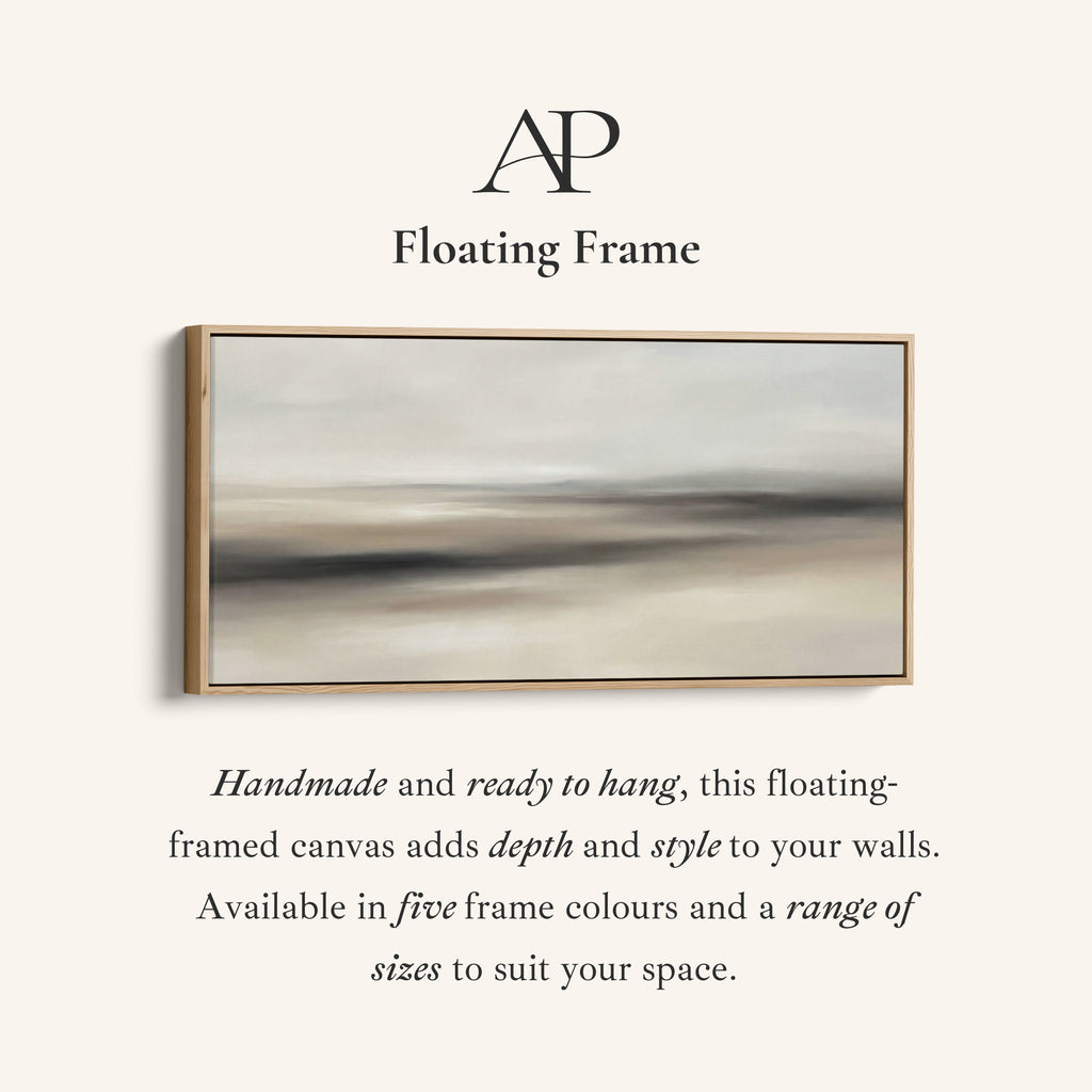 Minimal Seascape wide framed canvas Extra Wide Canvas For Office