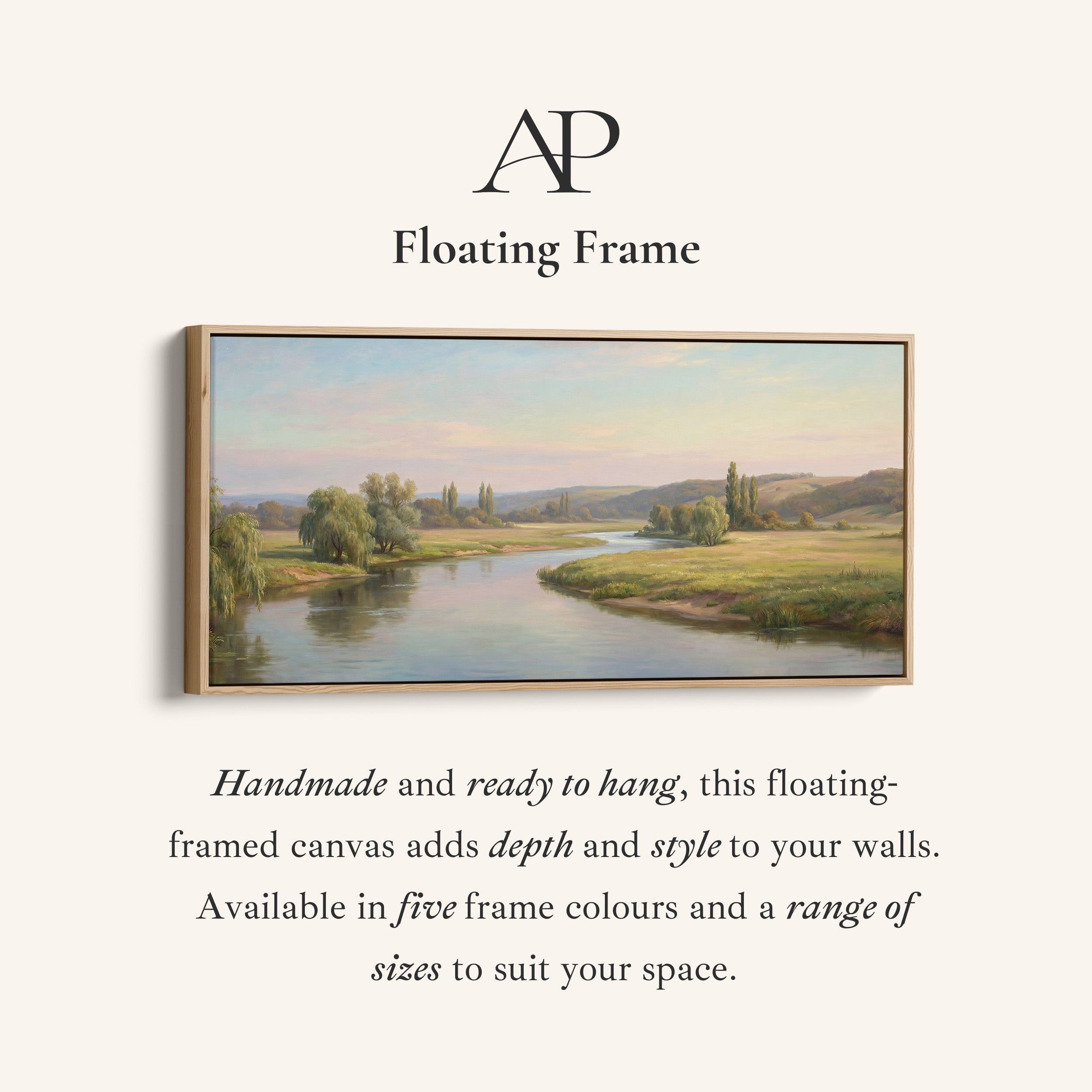 Countryside River long wall art Panoramic Canvas Print For Living Room