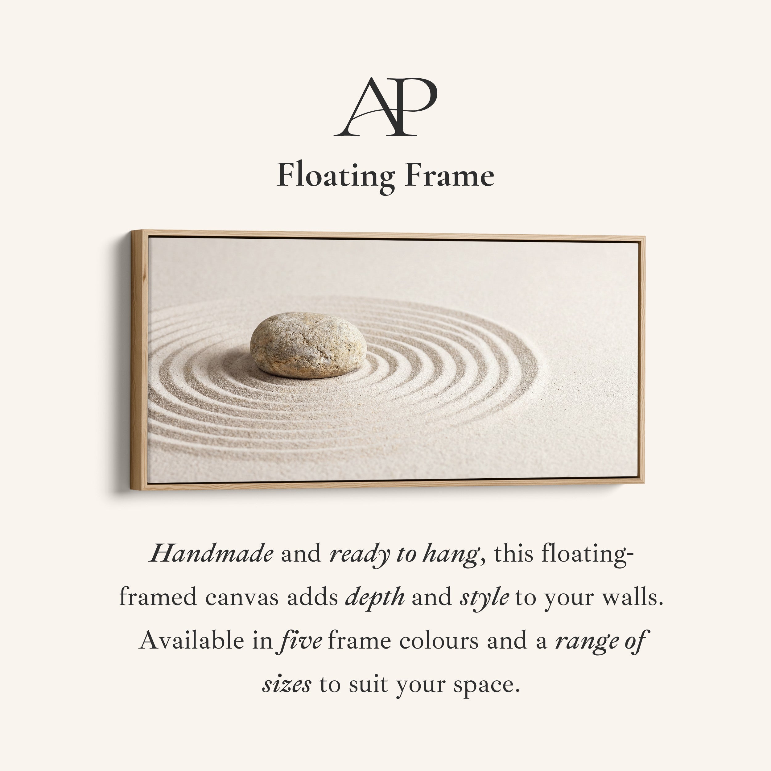 Zen Stone Above Bed Wall Art Horizontal Canvas Print For Living Room
