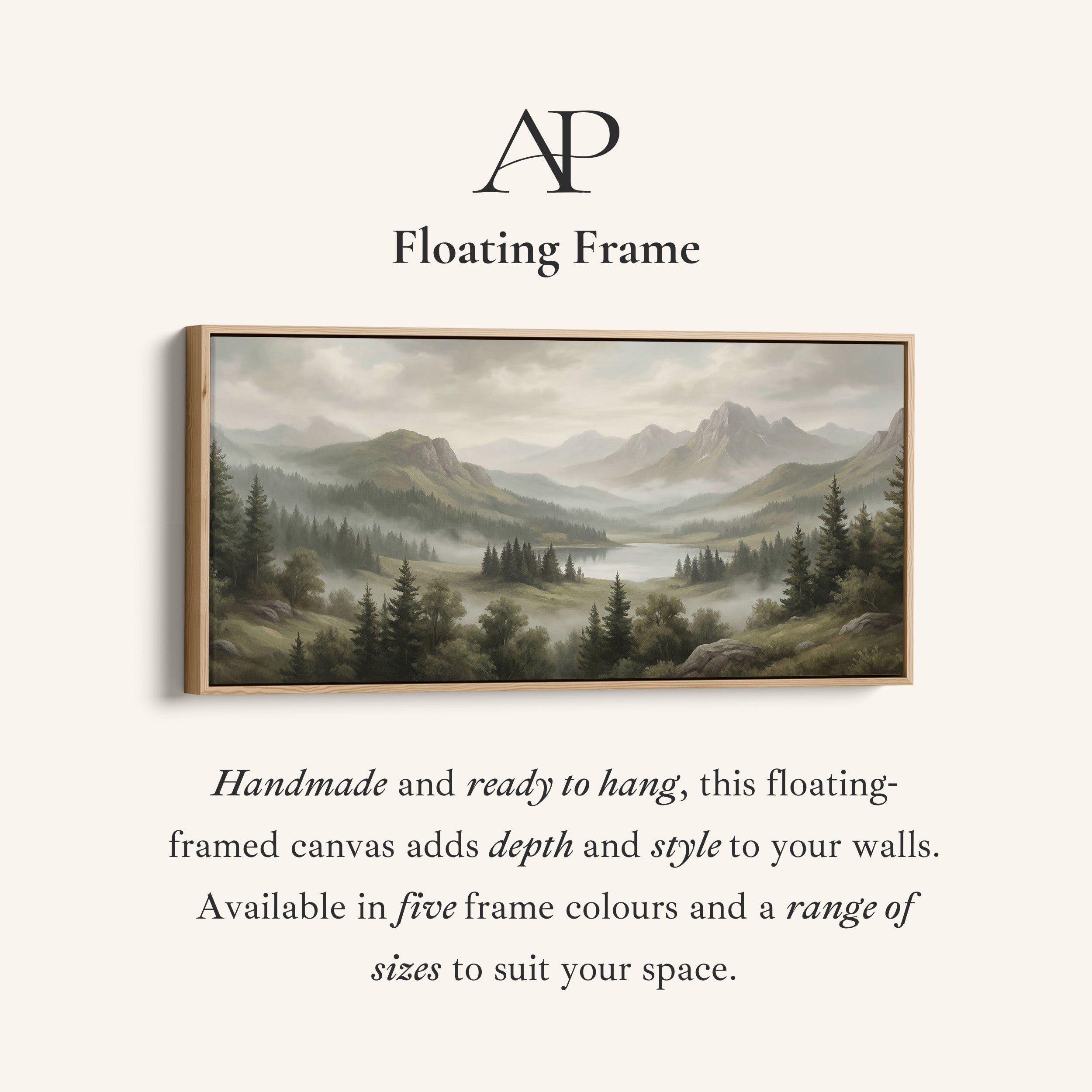 Above Bed Wall Art Misty Mountain Lake Valley Extra Wide Canvas For Living Room