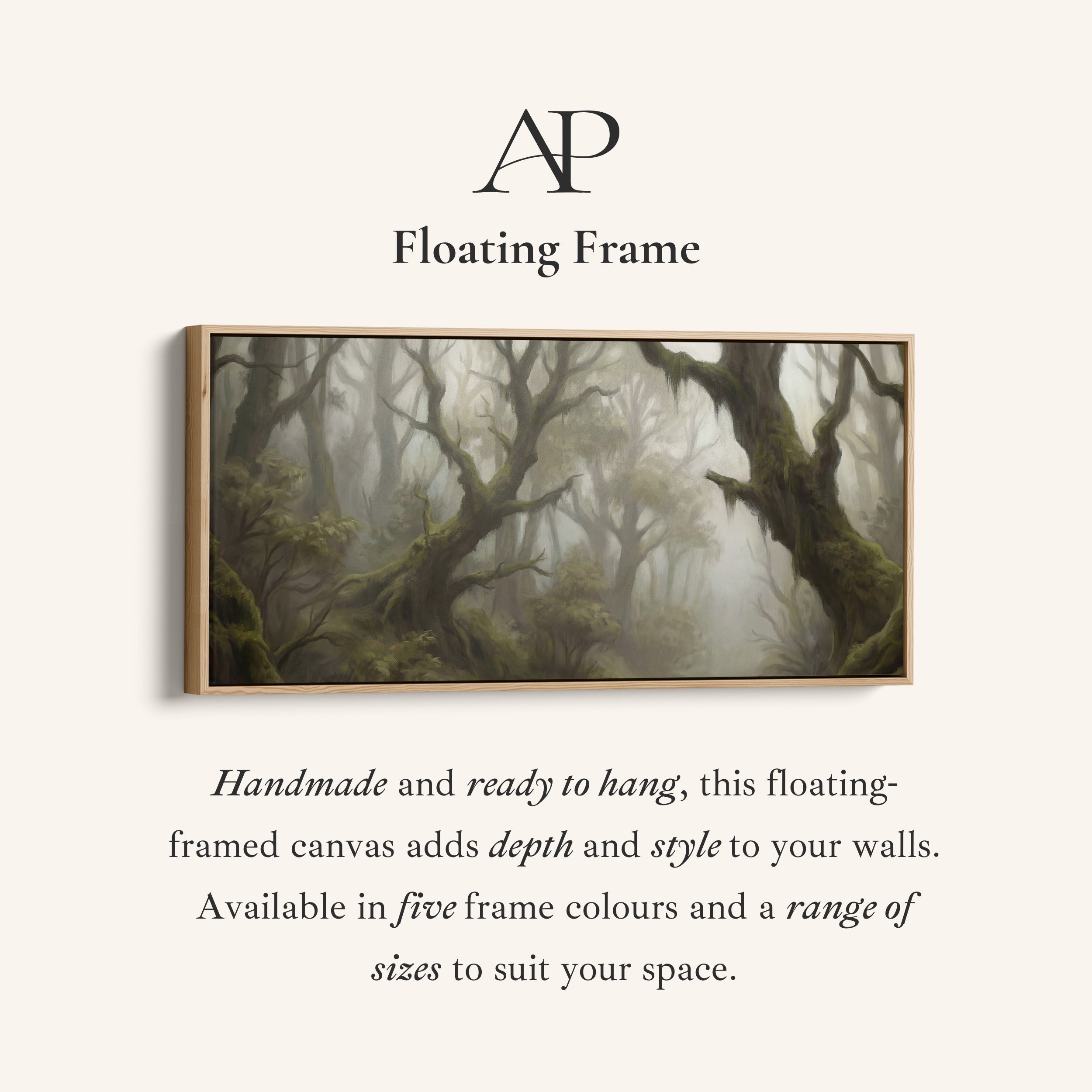Bedroom Wall Art Foggy Twisted Forest Trees Oversized Wall Decor For Hallway
