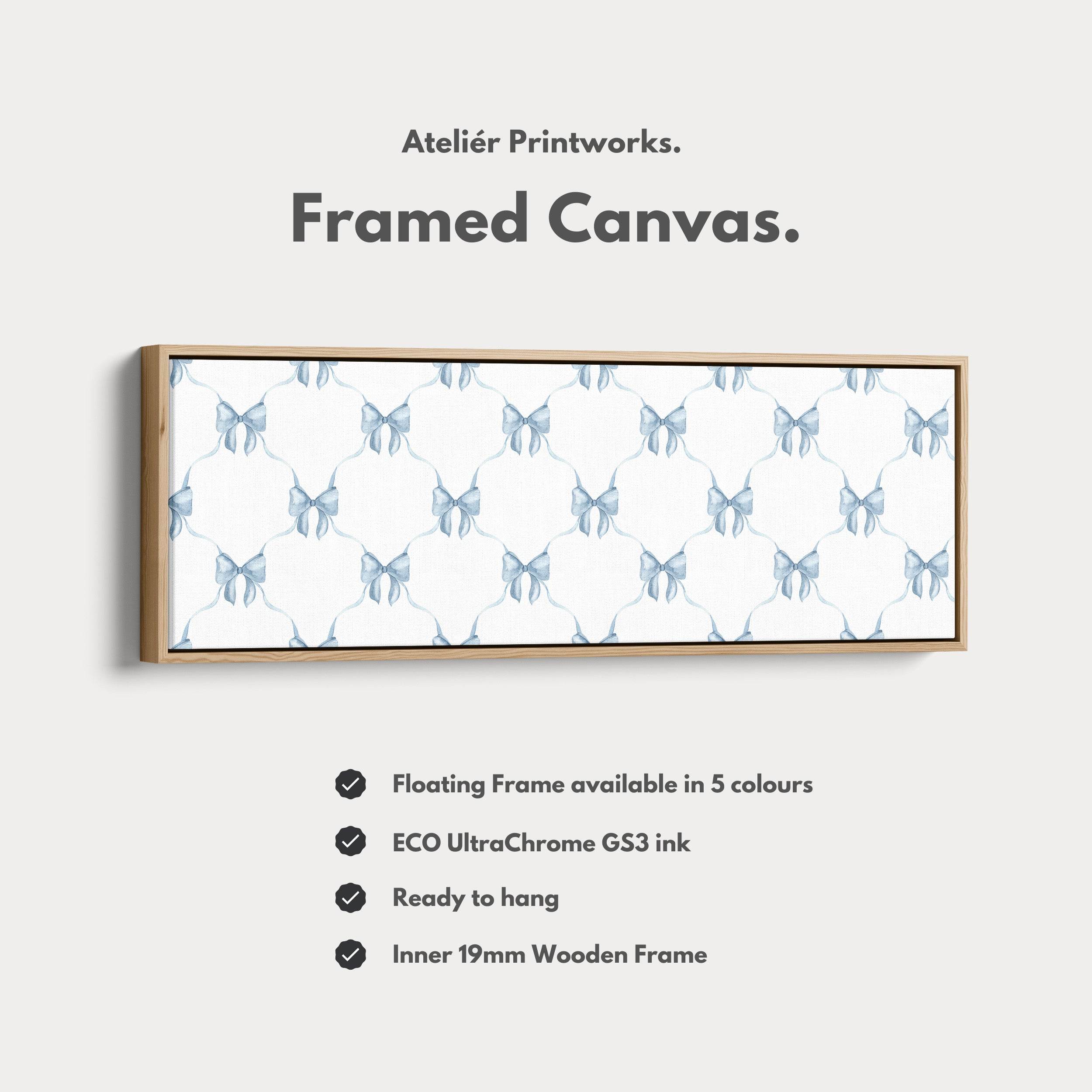 Blue Bows Panoramic Wall Decor