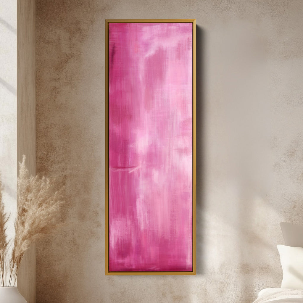 Vertical Wall Art Pink - Living Room Tall Long Narrow Vertical Wall Decor