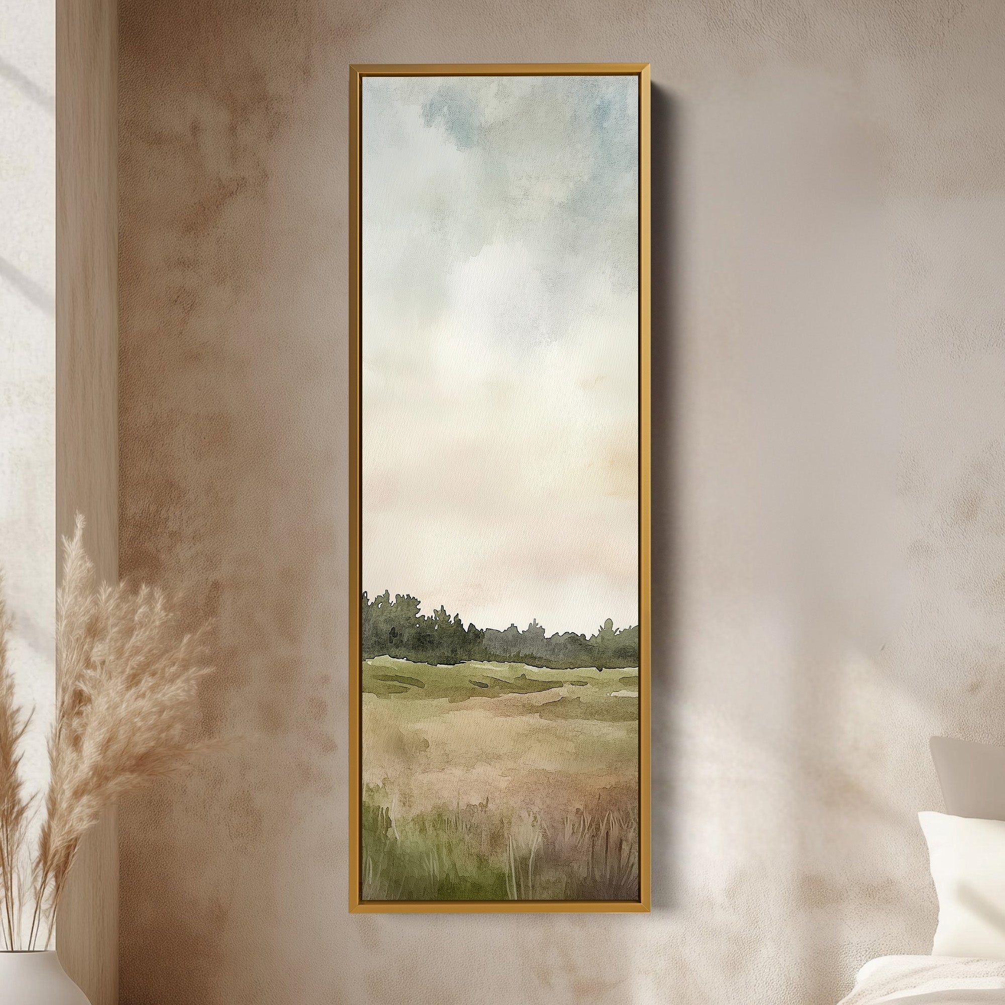 Watercolour Landscape Long Narrow Vertical Wall Art
