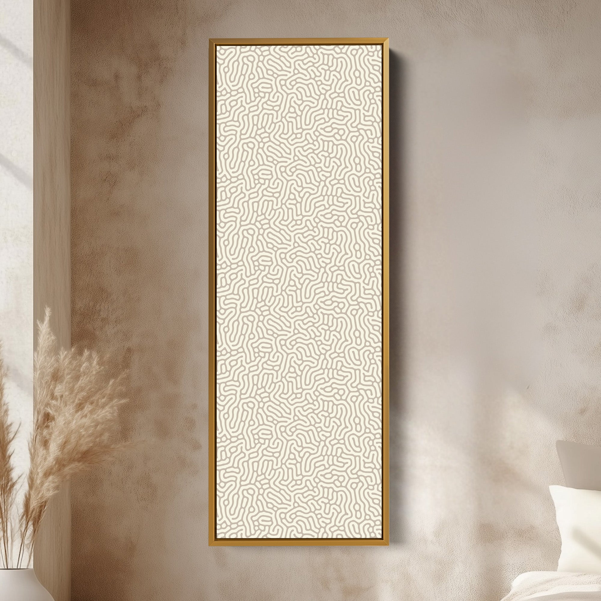 Minimalist Beige Abstract Pattern Vertical Wall Decor