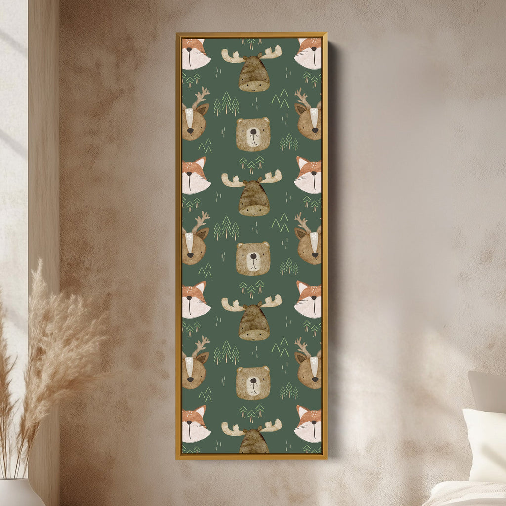 Vertical Kids Room Wall Decor Woodland Animals