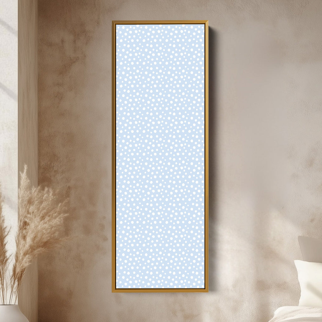 Vertical Kids Room Wall Decor Blue Polka Dots