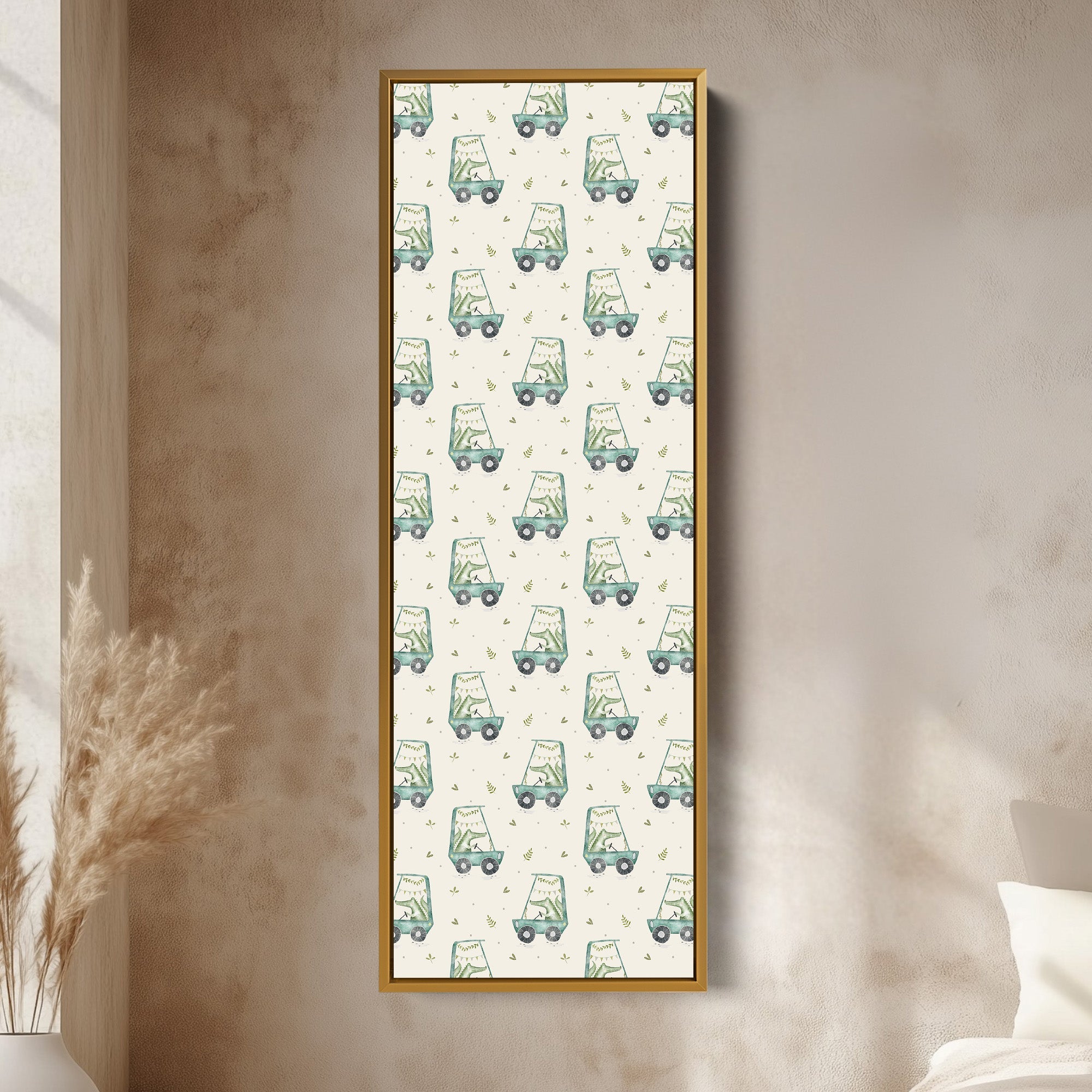 Kids Room Crocodile Long Narrow Vertical Wall Art