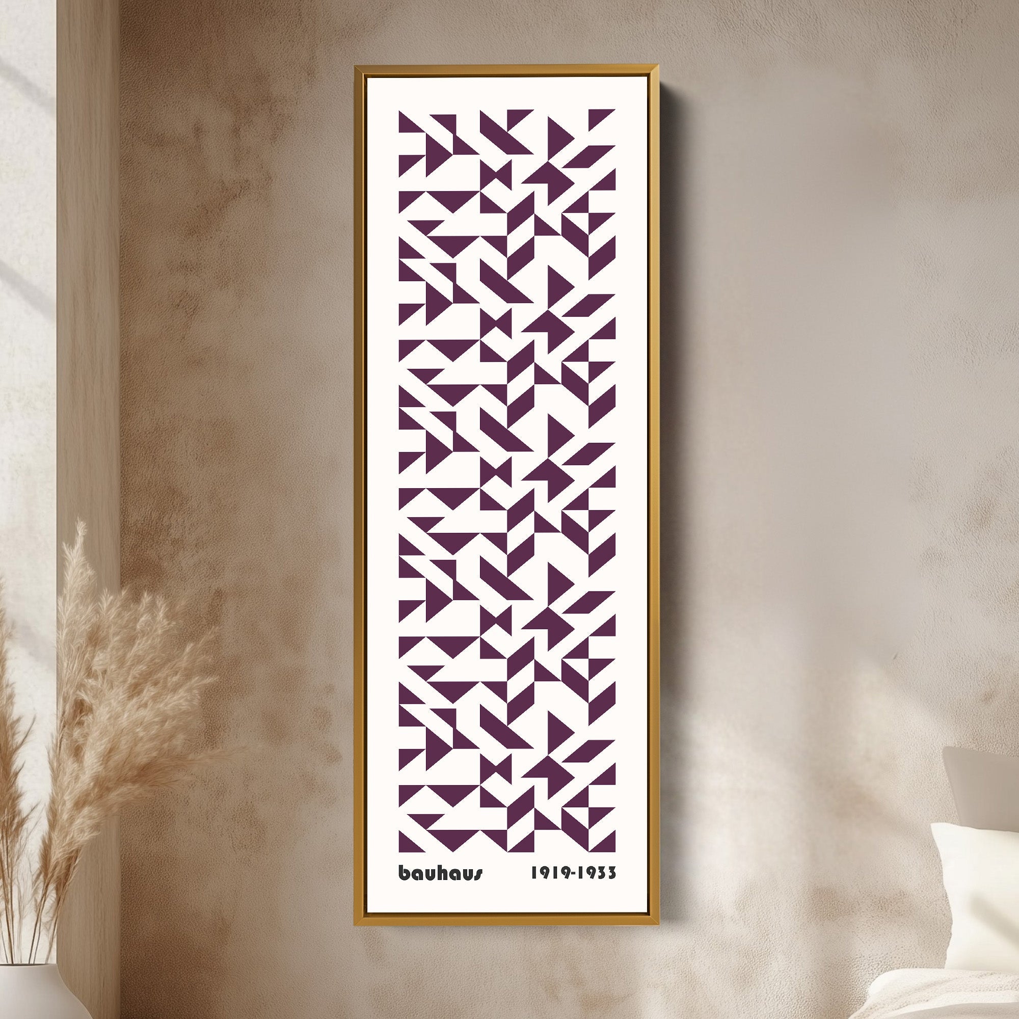 Bauhaus Retro Mid Century Geometric Long Vertical Wall Art