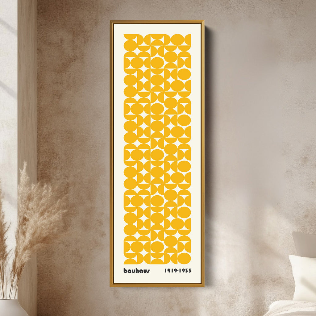 Vertical Long Wall Art Yellow Bauhaus Geometric