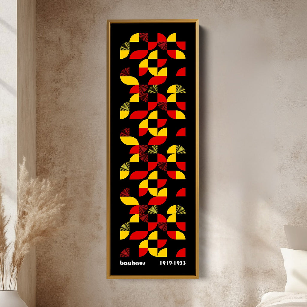 Black Long Vertical Mid Century Bauhaus Wall Art