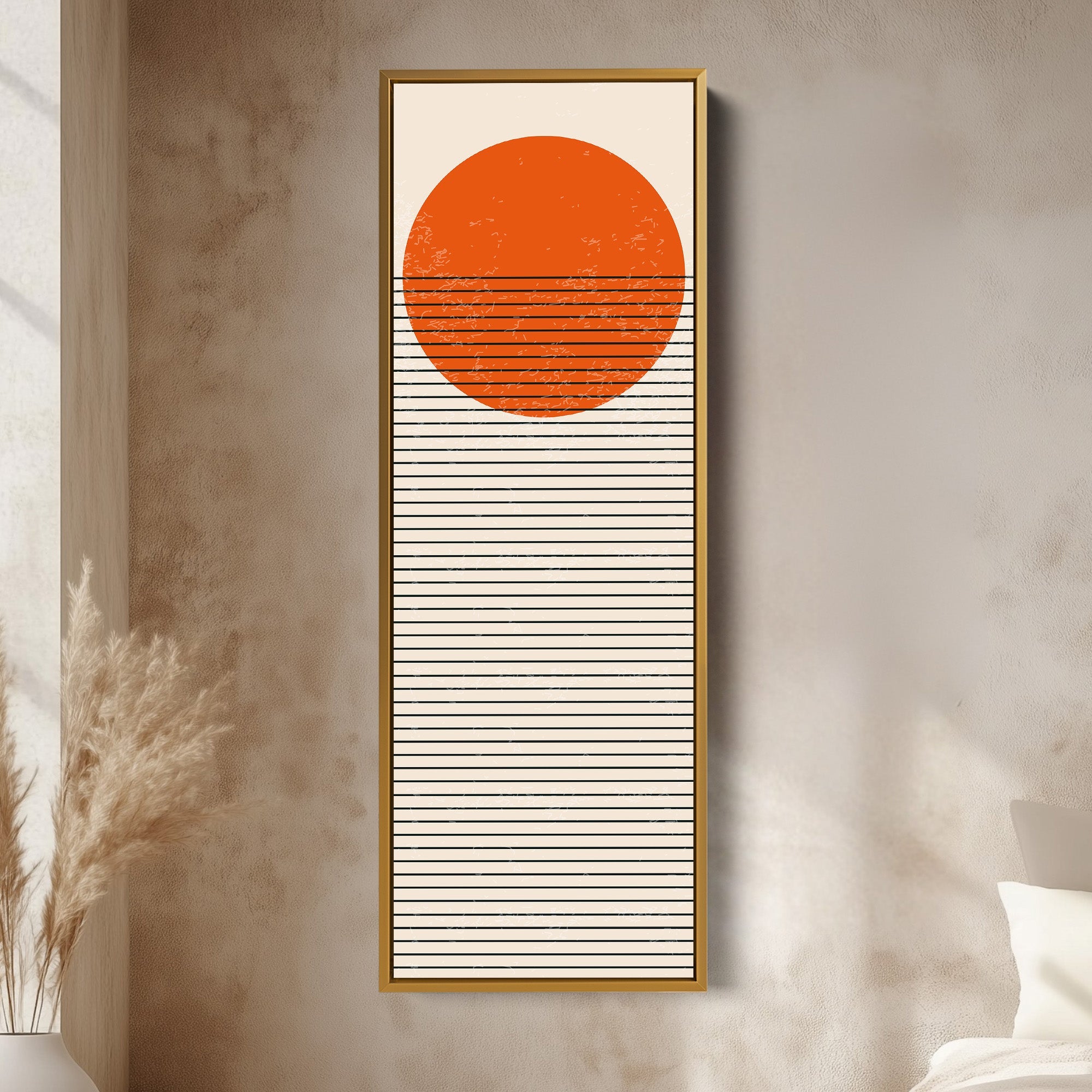 Geometric Grey Faceted Vertical Framed Canvas Wall Art for Office or Living Room