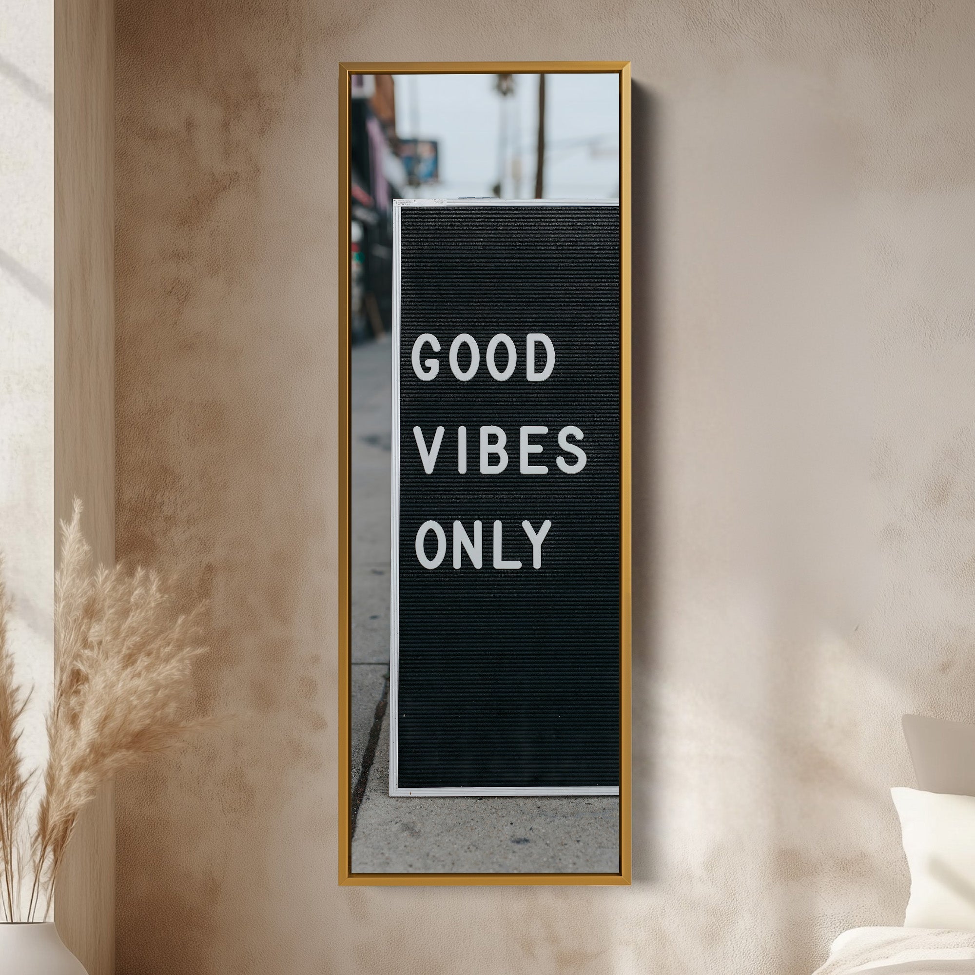 Vertical Wall Art Typography Black And White Skinny Wall Art For Office