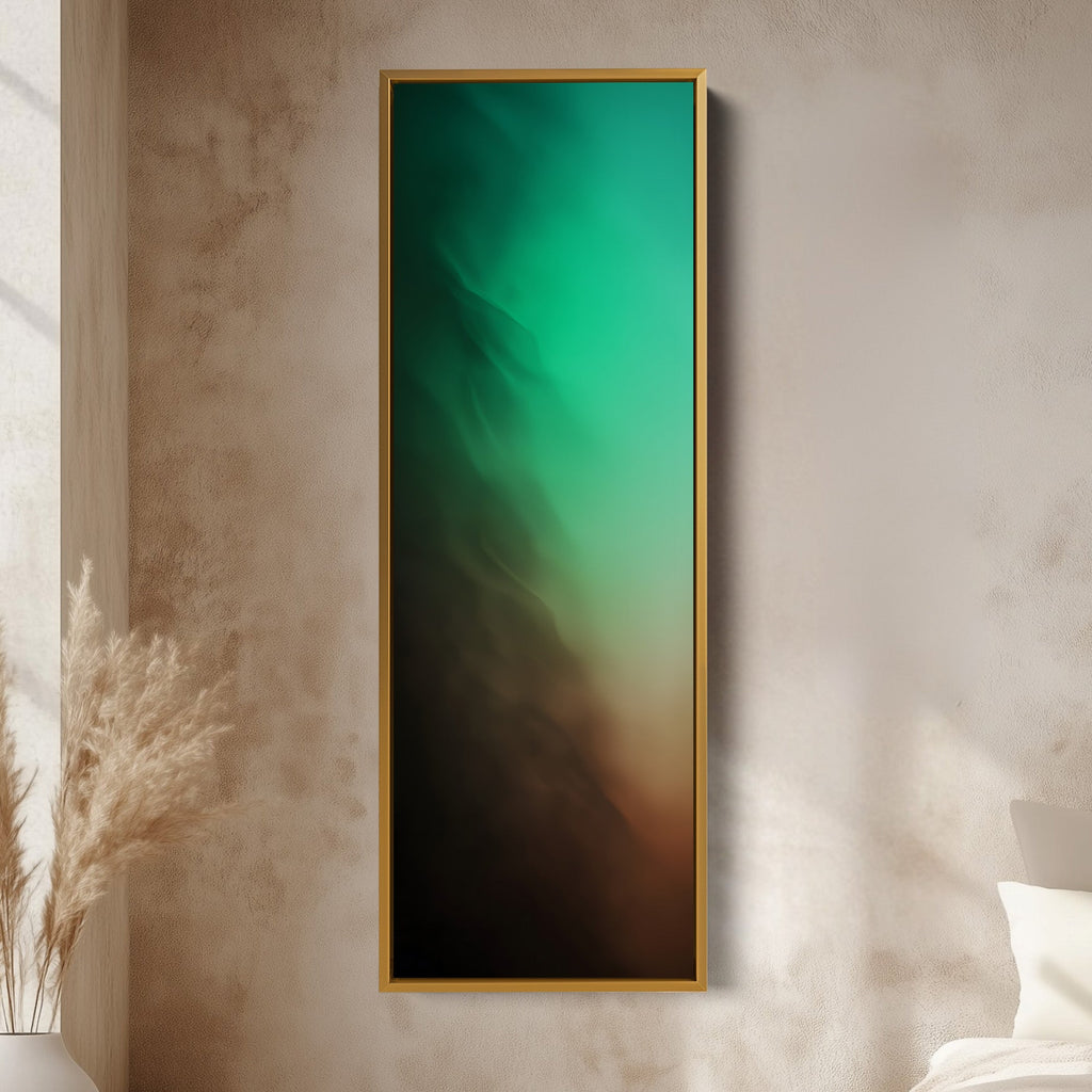 Tall Wall Art Green Beige Skinny Wall Art For Bedroom