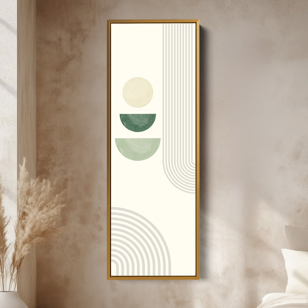 Tall Modern Abstract Wall Art Green Geometric For Hallway
