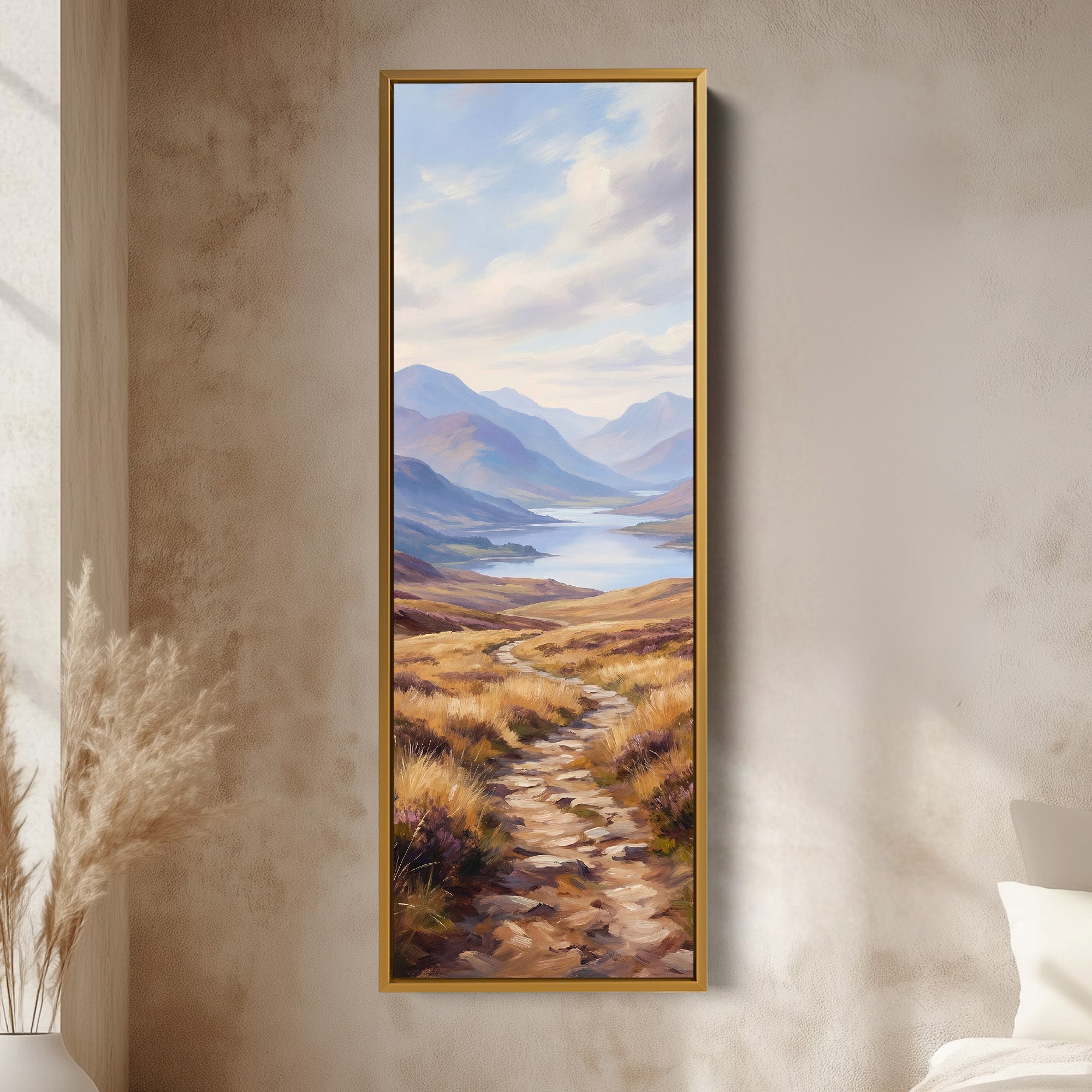 Wide Framed Canvas Highland Lake Valley Extra Wide Canvas For Kitchen