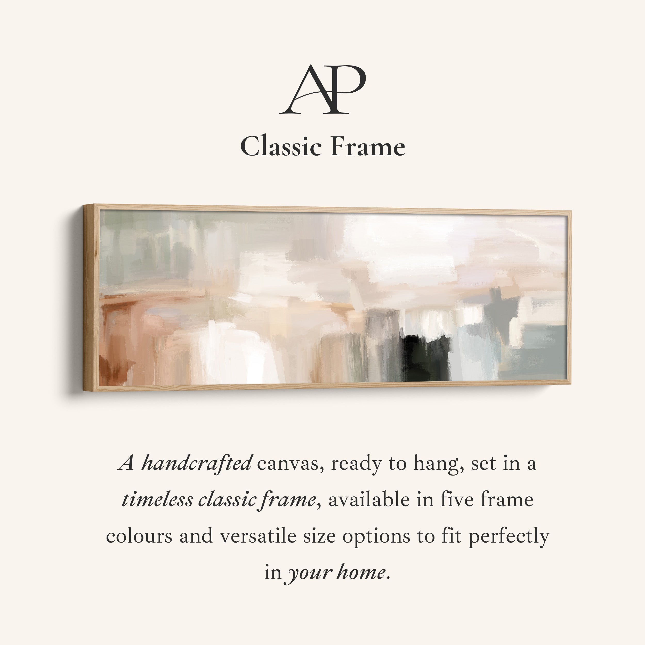 Minimalist Beige Abstract Horizontal Wide Wall Art