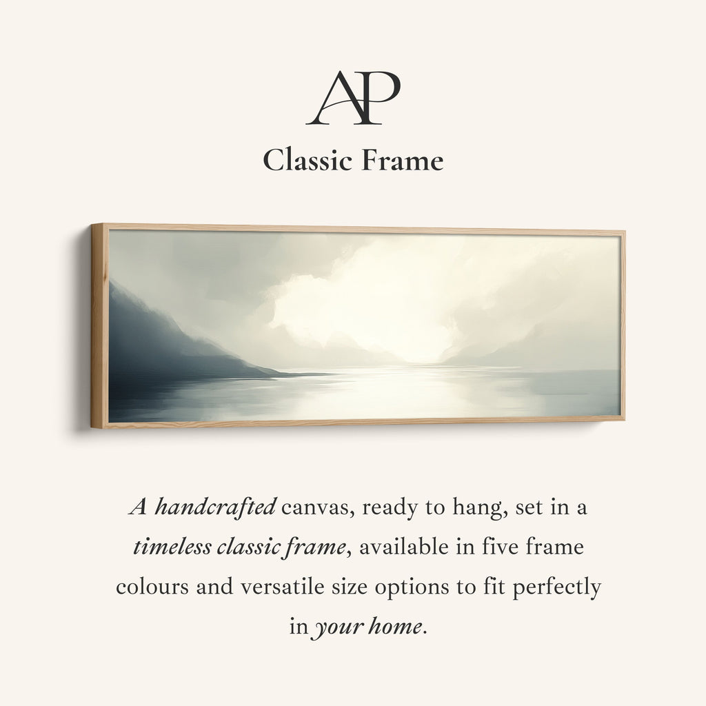 Misty Lake Long Narrow Abstract Horizontal Wall Art