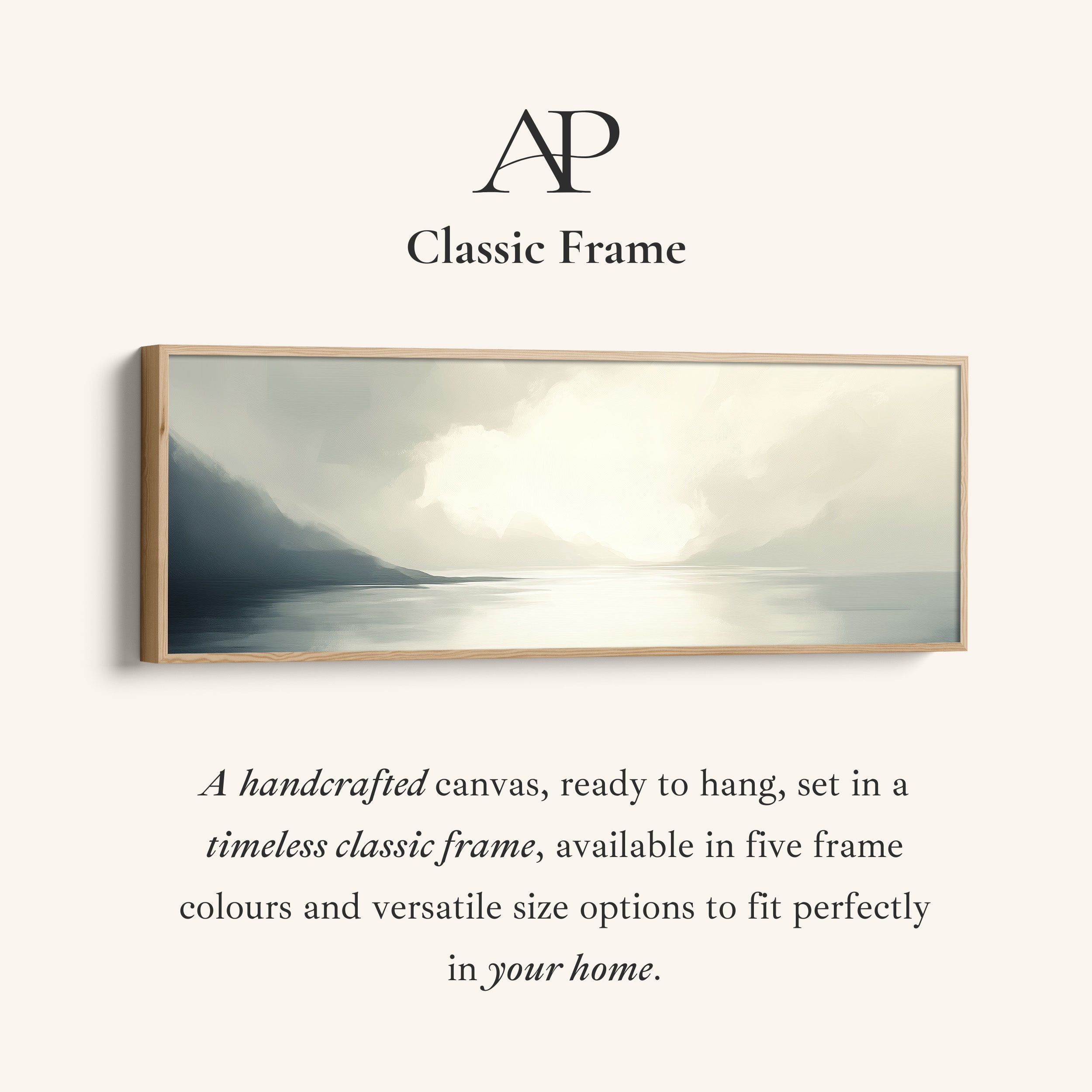 Misty Lake Long Narrow Abstract Horizontal Wall Art