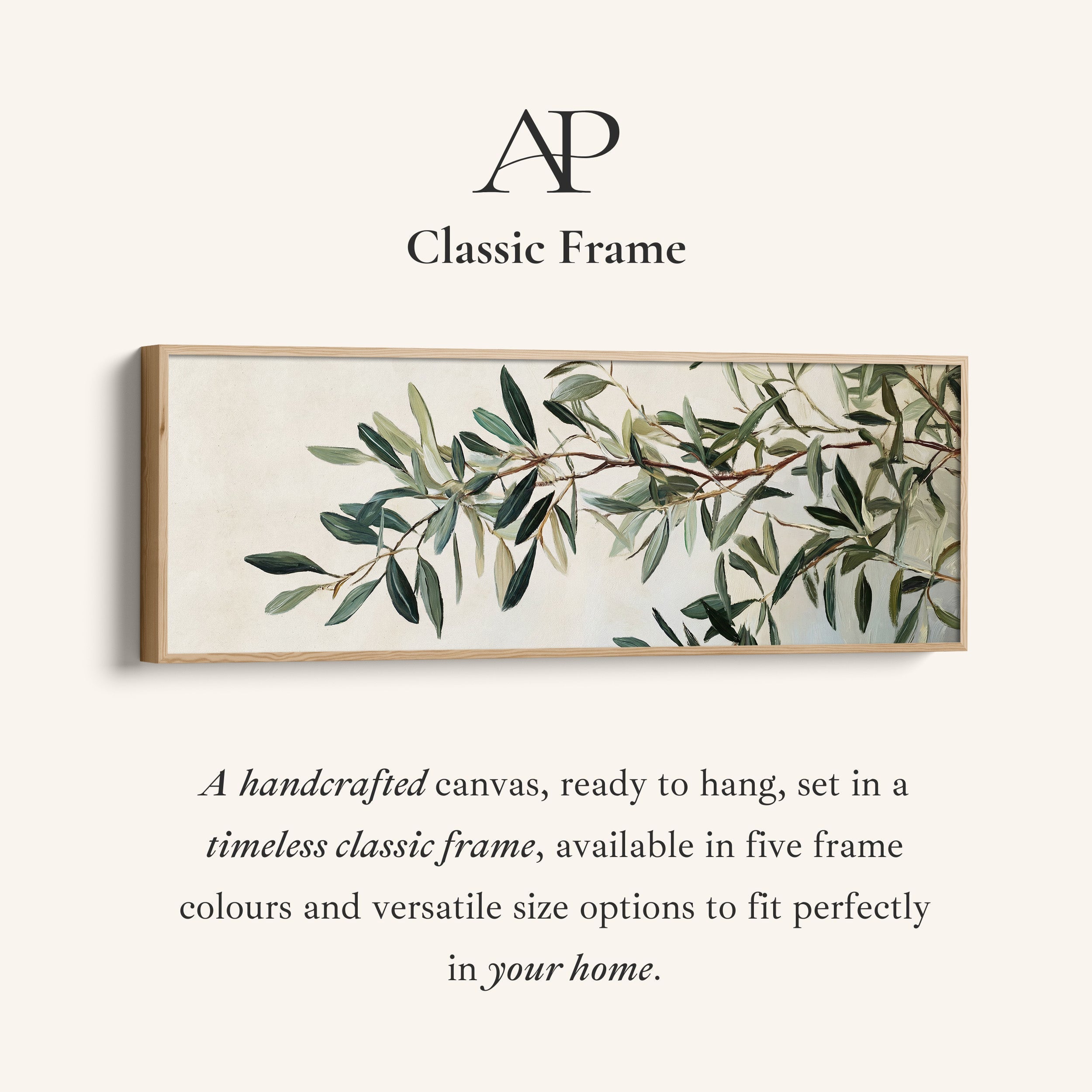 Narrow Wall Decor Olive Branch Long Canvas For Kitchen