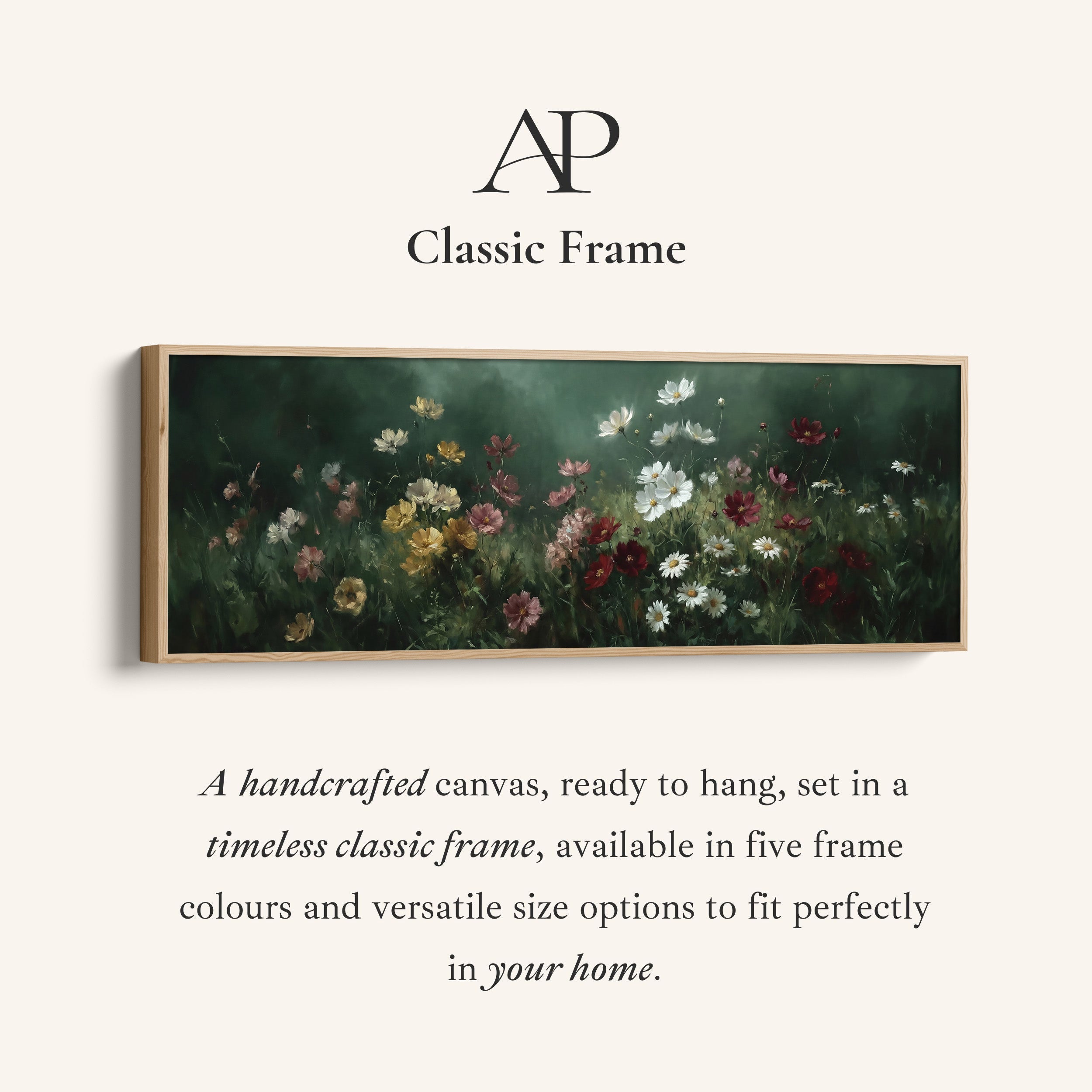 Wide Wall Art Deep Forest Floral Field Long Canvas For Hallway