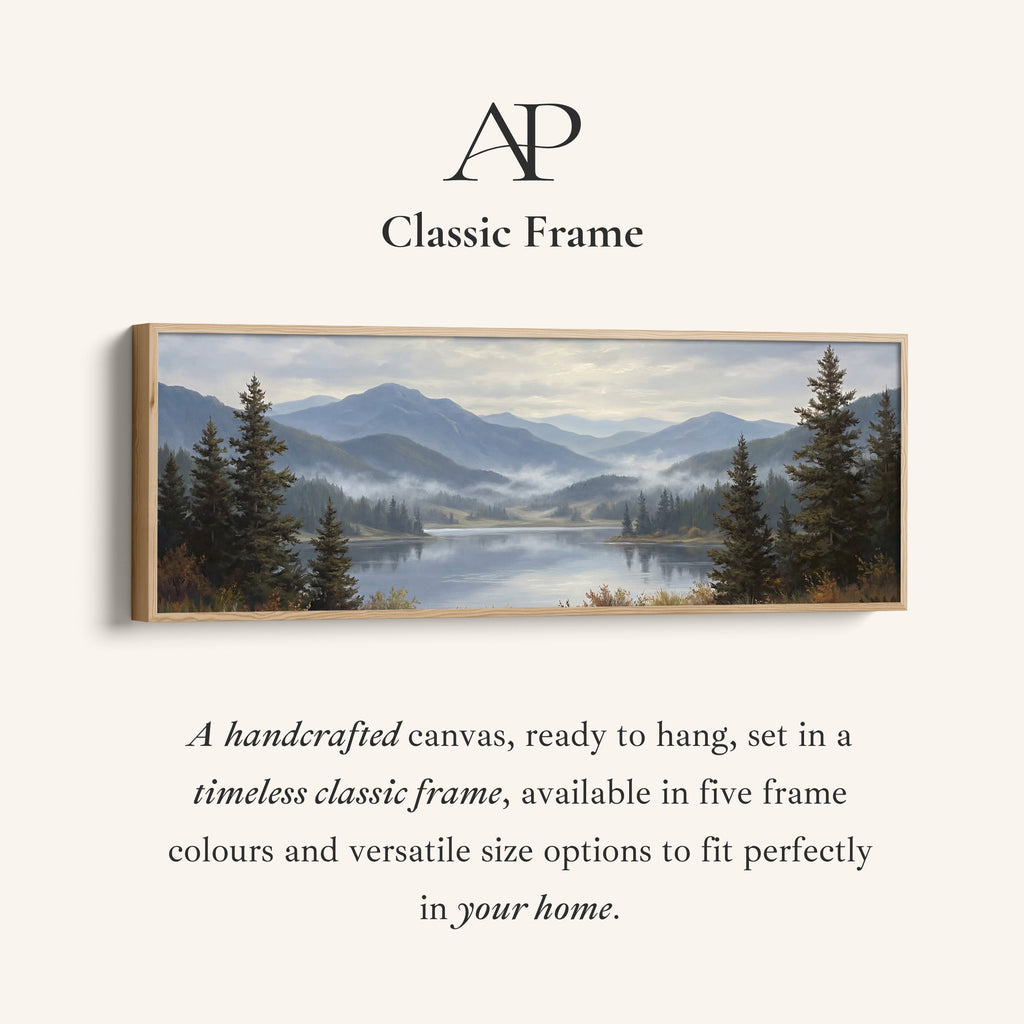 Above Soft Wall Art Mountain Lake With Pine Trees Statement Wall Decor Office